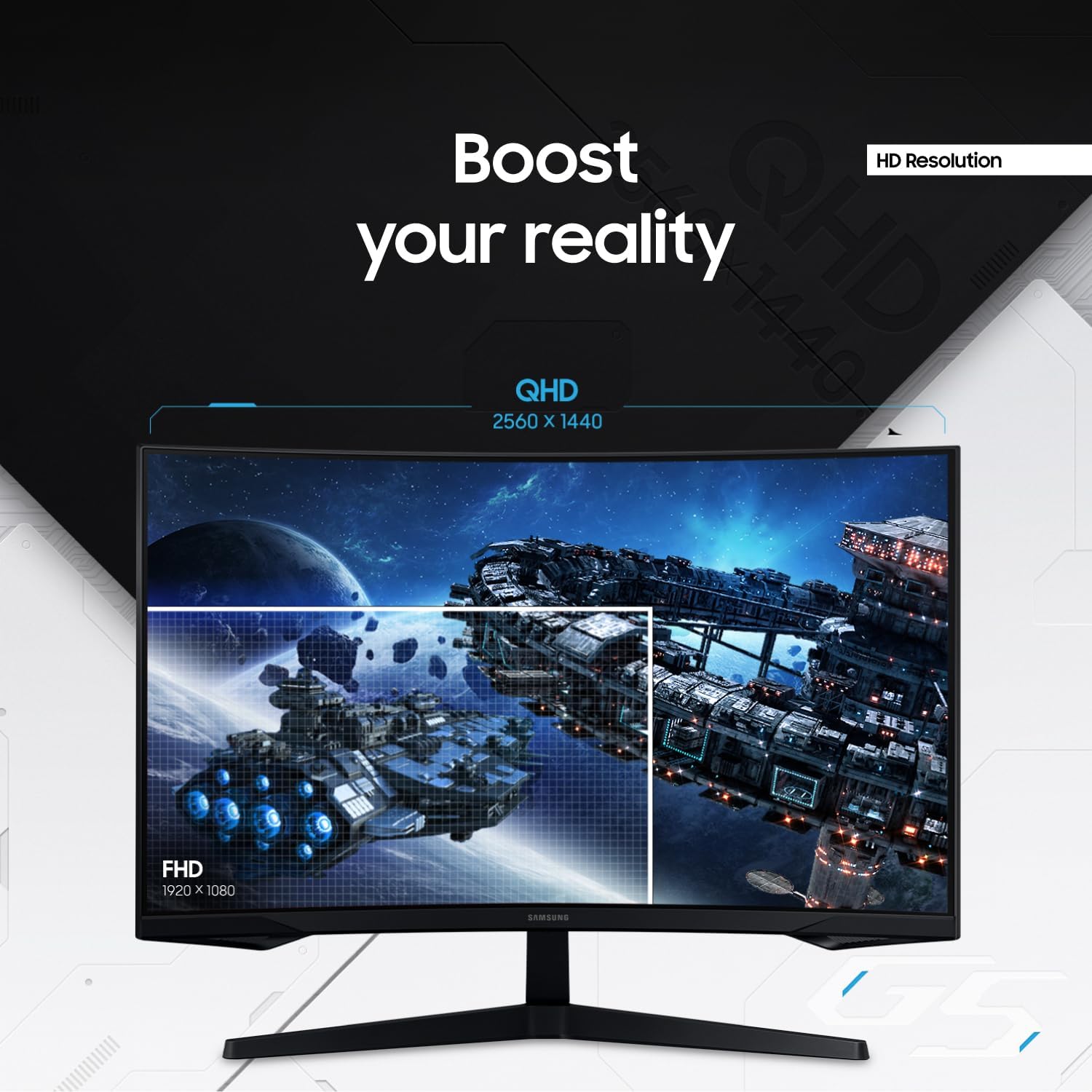Detalle de Samsung Odyssey G55C 165Hz QHD Curved