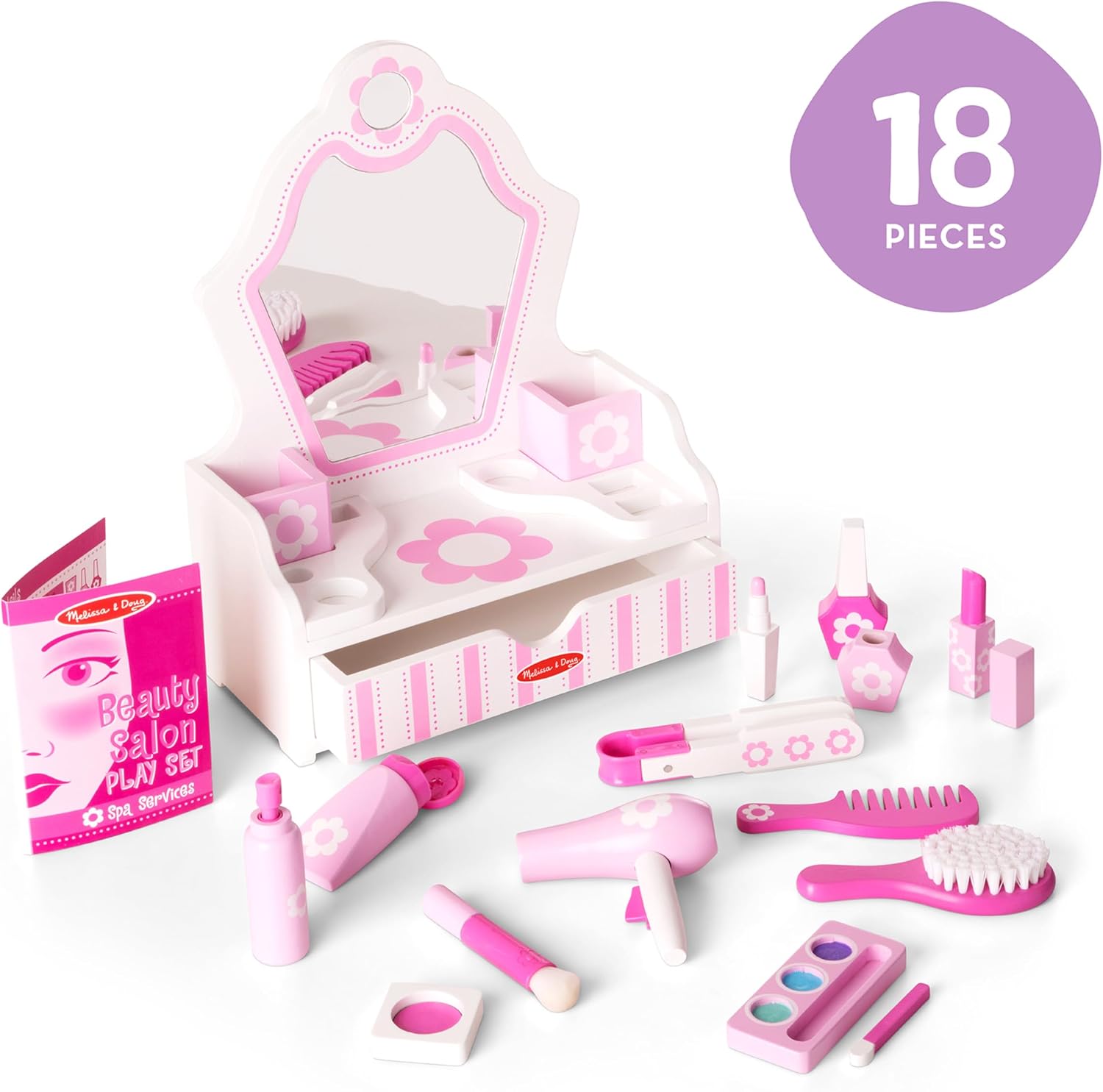 Thumbnail 2 de Melissa & Doug Wooden Beauty Salon 18-piece 🎀