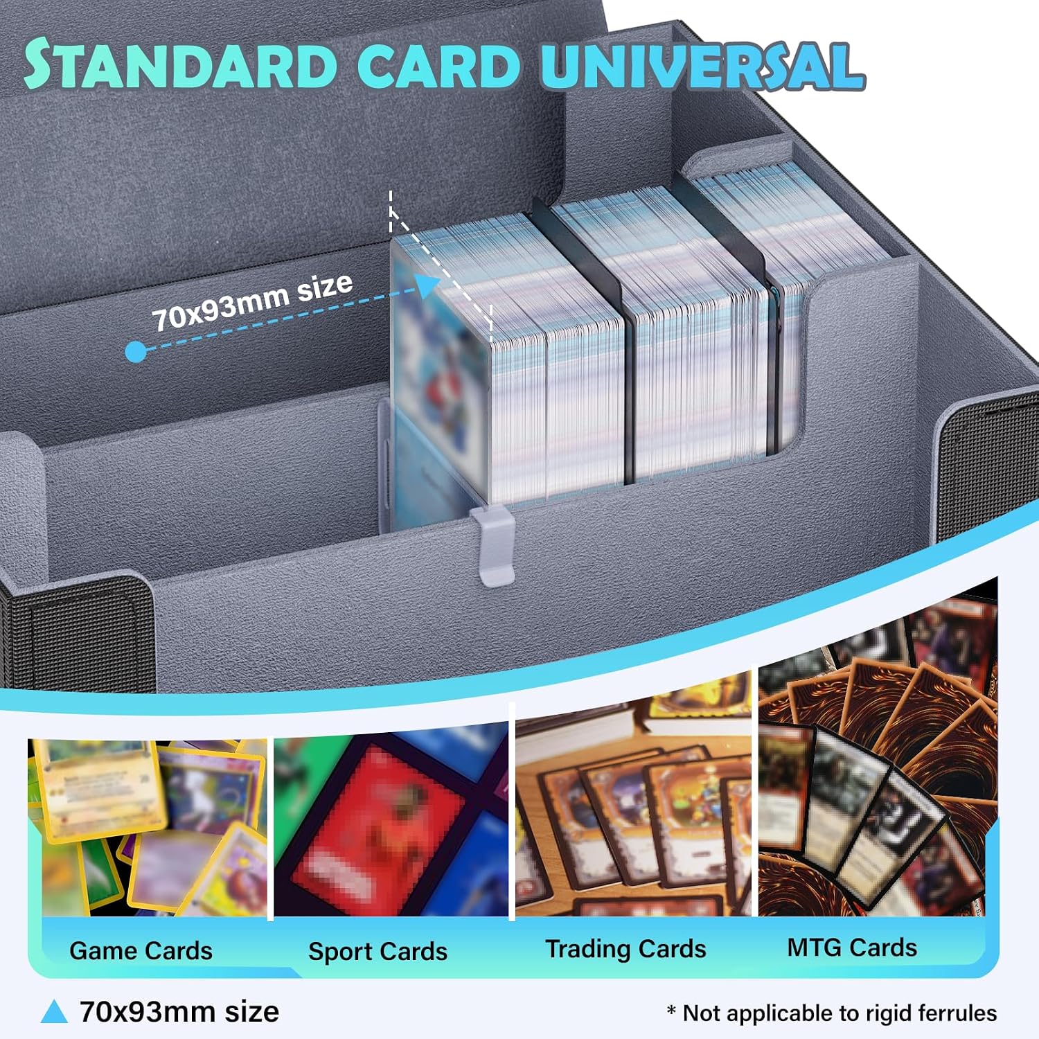 Detalle de Dayacoco Card Deck Box: Premium 2400+ Card Storage in PU Leather