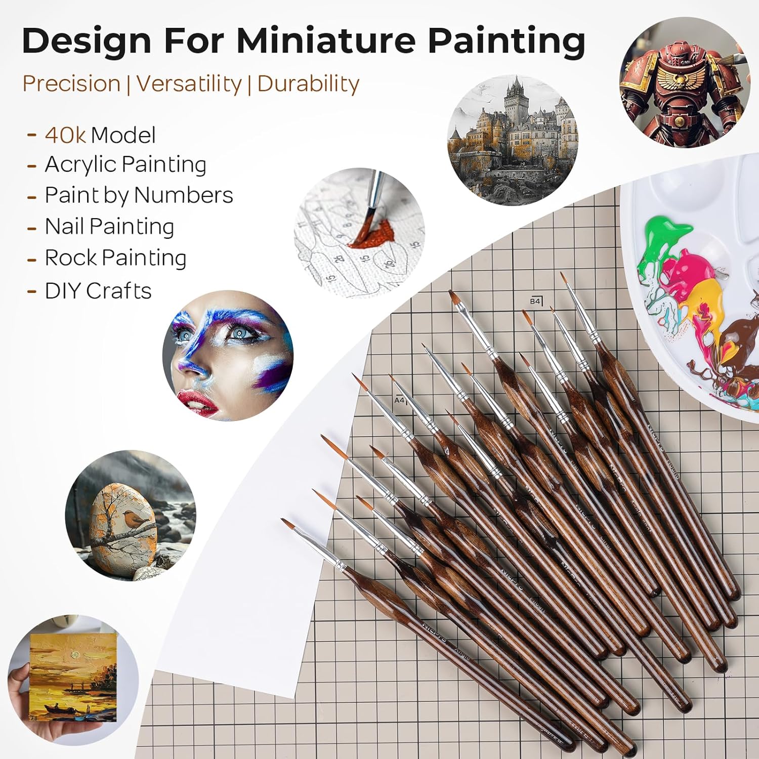 Thumbnail 5 de Nicpro Modellbau Pinselset 21-teilig 🎨