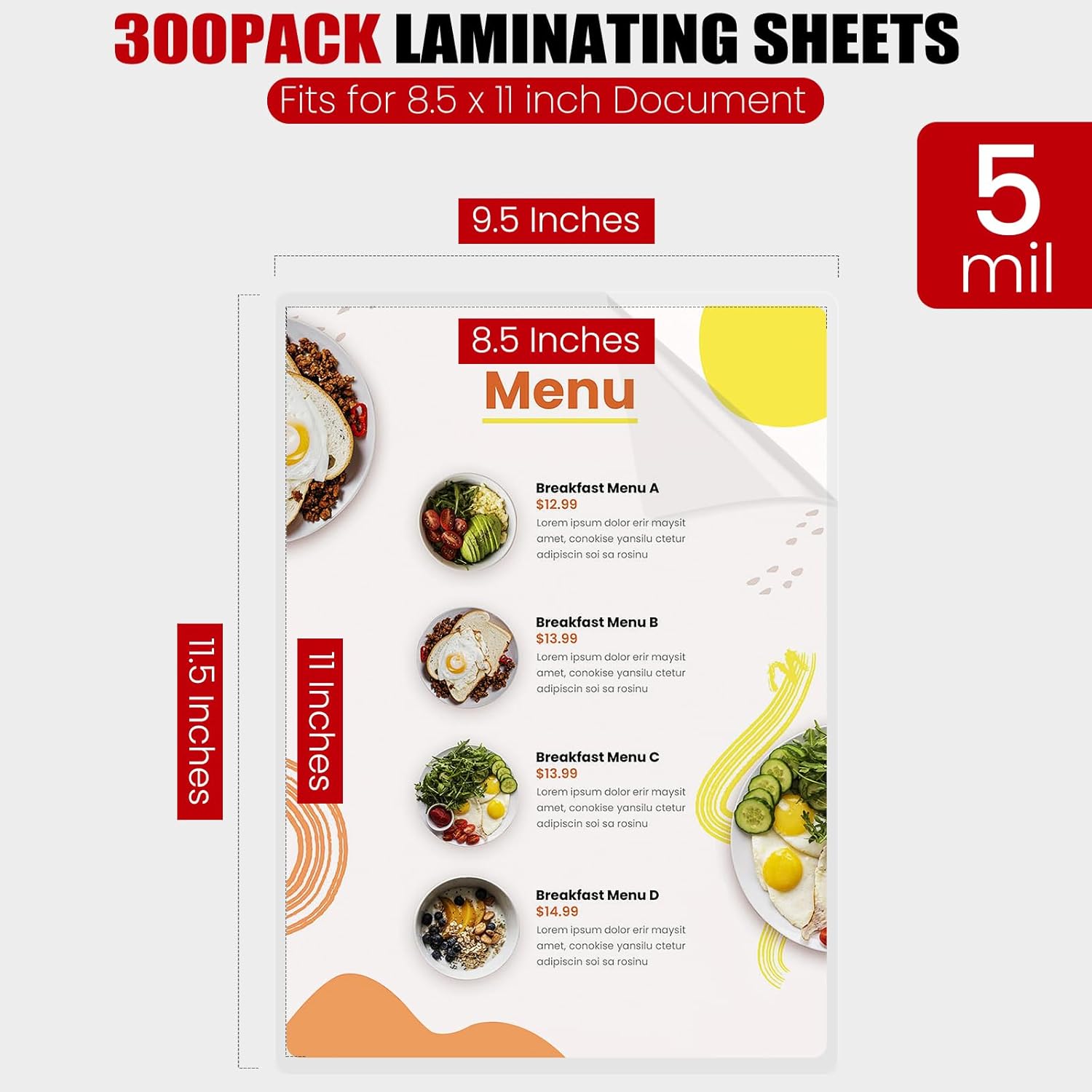 Thumbnail 1 de CAREGY 300 Laminating Sheets 5 mil 📄