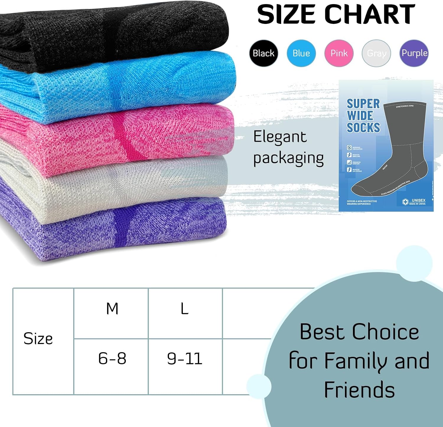 Detalle de LOFIR Bamboo Diabetic Socks – Extra Wide Non-Elastic Seamless Ankle Socks (Size 6–11, 5 Pairs)