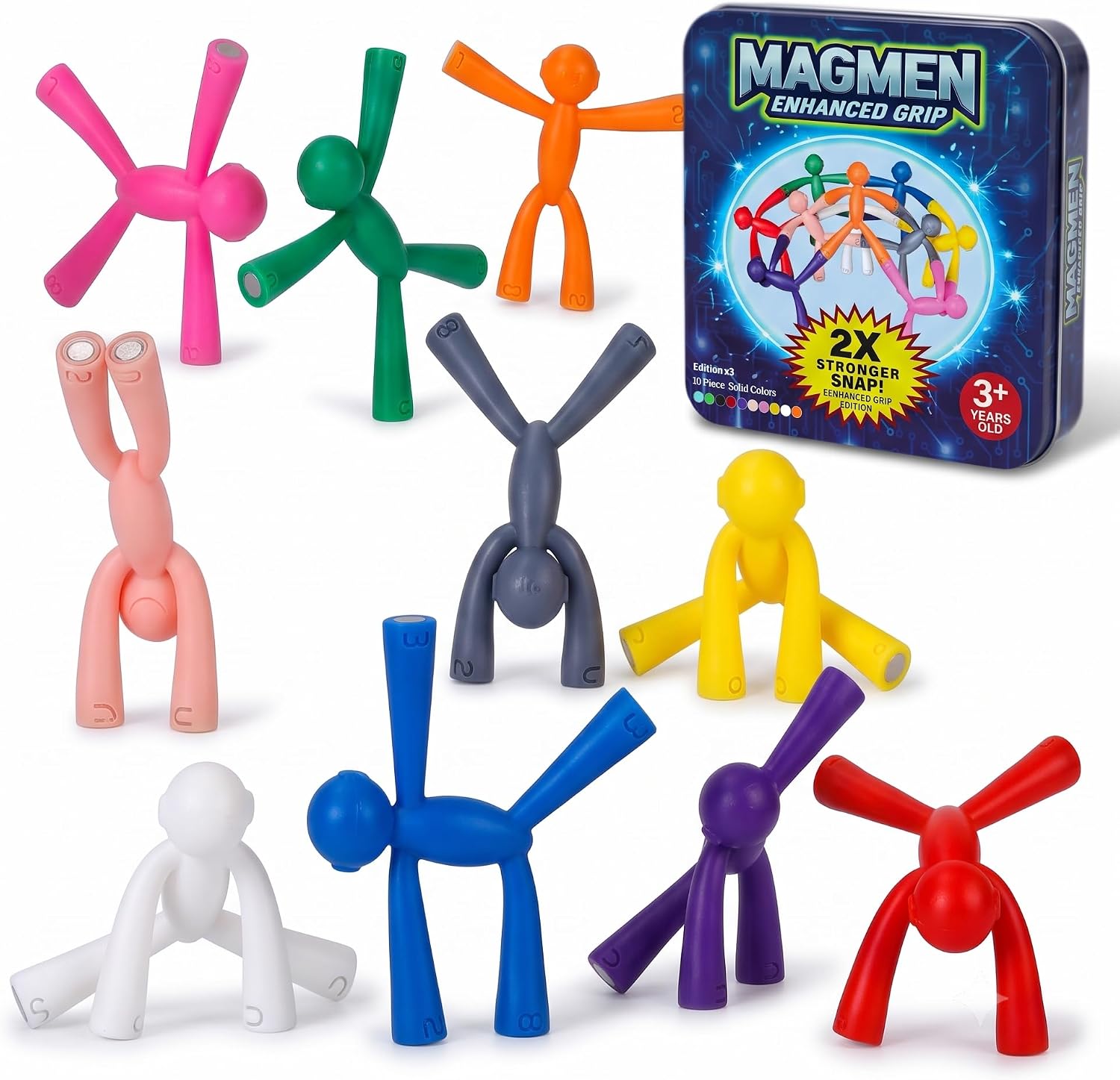 Detalle de MAGMEN X3 PH005-10S Magnetic Figures, 10-Piece Set with Neodymium Magnets