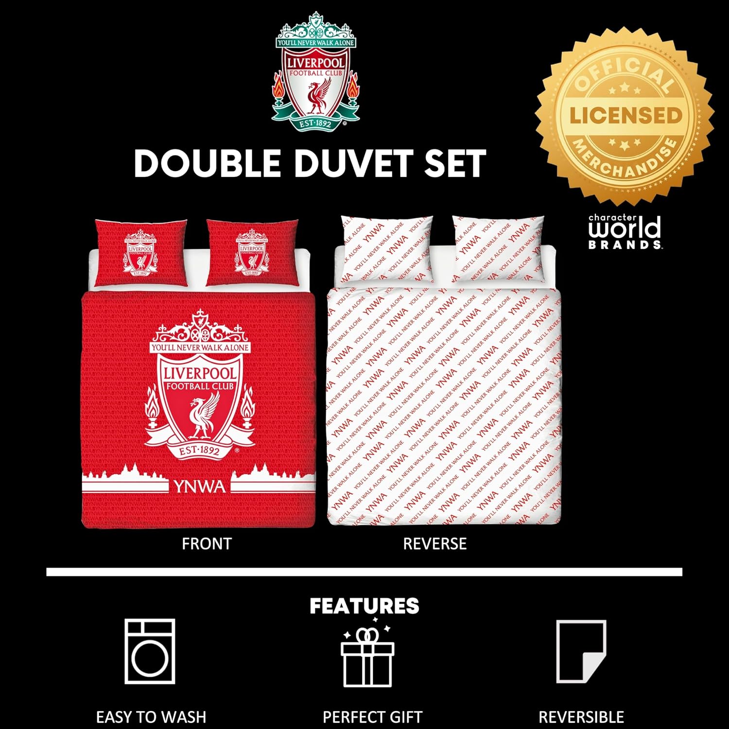 Thumbnail 3 de Liverpool FC Parure de lit double 200 x 200 cm