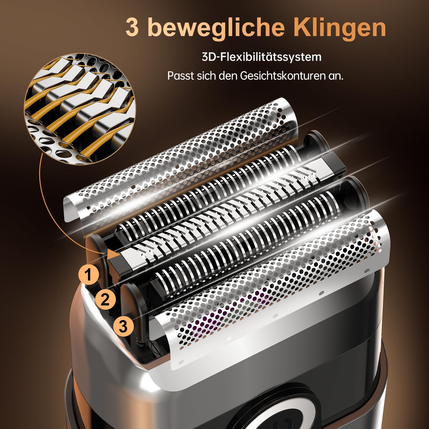 Detalle de FNITAER Elektrisch Folienrasierer Herren – kompakter Reisebegleiter mit USB-C, IPX7