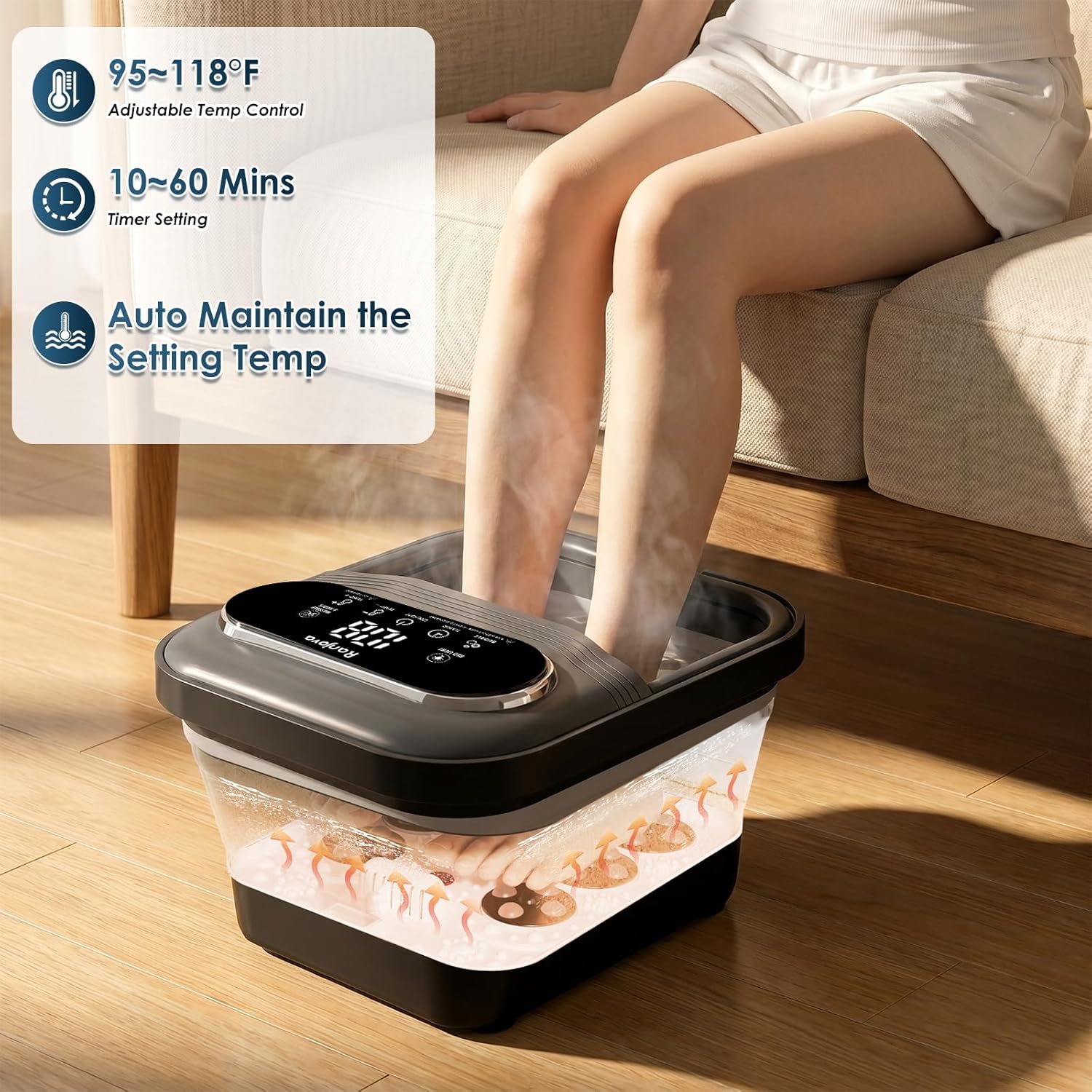 Detalle de Ranjova Collapsible Foot Spa 95–118°F