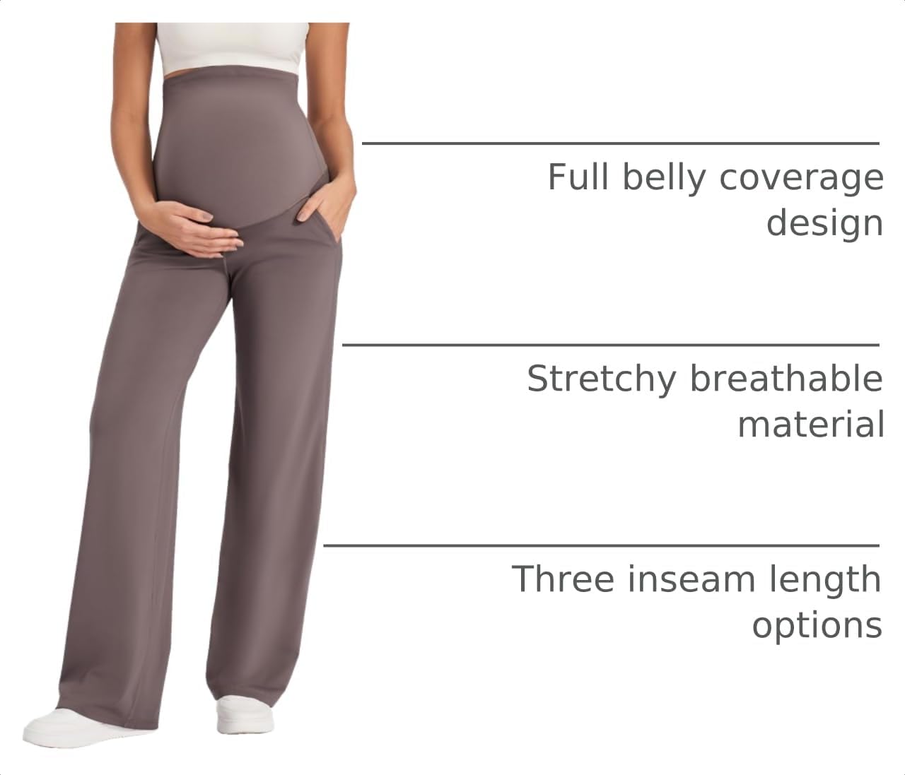 Detalle 2 de G4Free EverGoing Maternity Pants, Over-the-Belly Wide-Leg Work Trousers