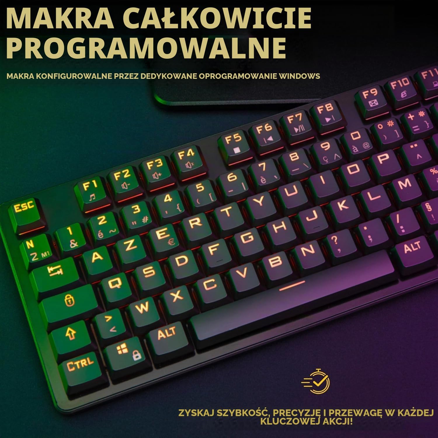Detalle 1 de THE G-LAB KEYZ-PLATI-TKL – klawiatura mechaniczna AZERTY TKL, Red Outemu, RGB