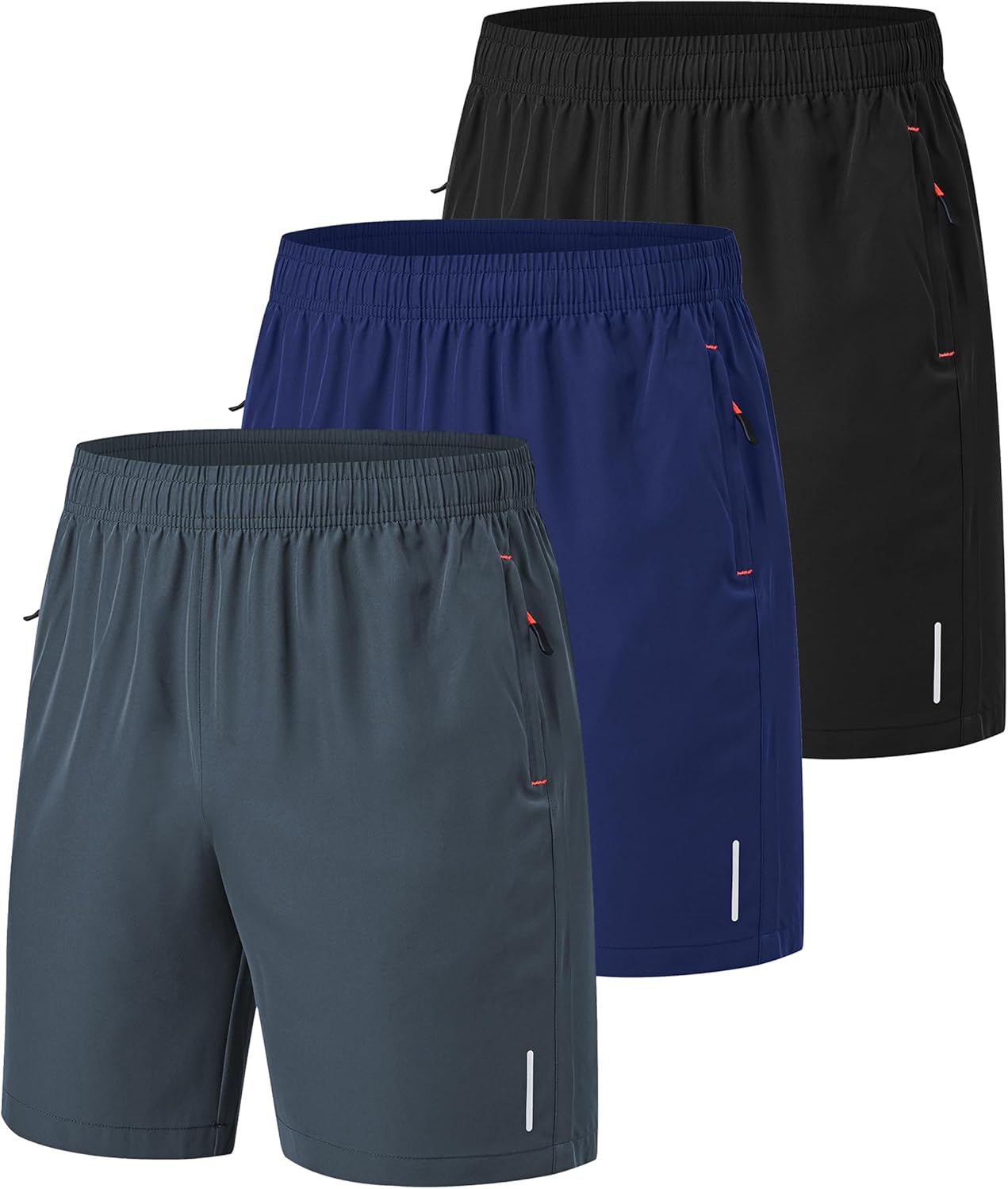 Thumbnail 5 de Zoofly 3er Pack Sportshorts Herren – Kurze Sommer-Shorts mit Reißverschlusstaschen