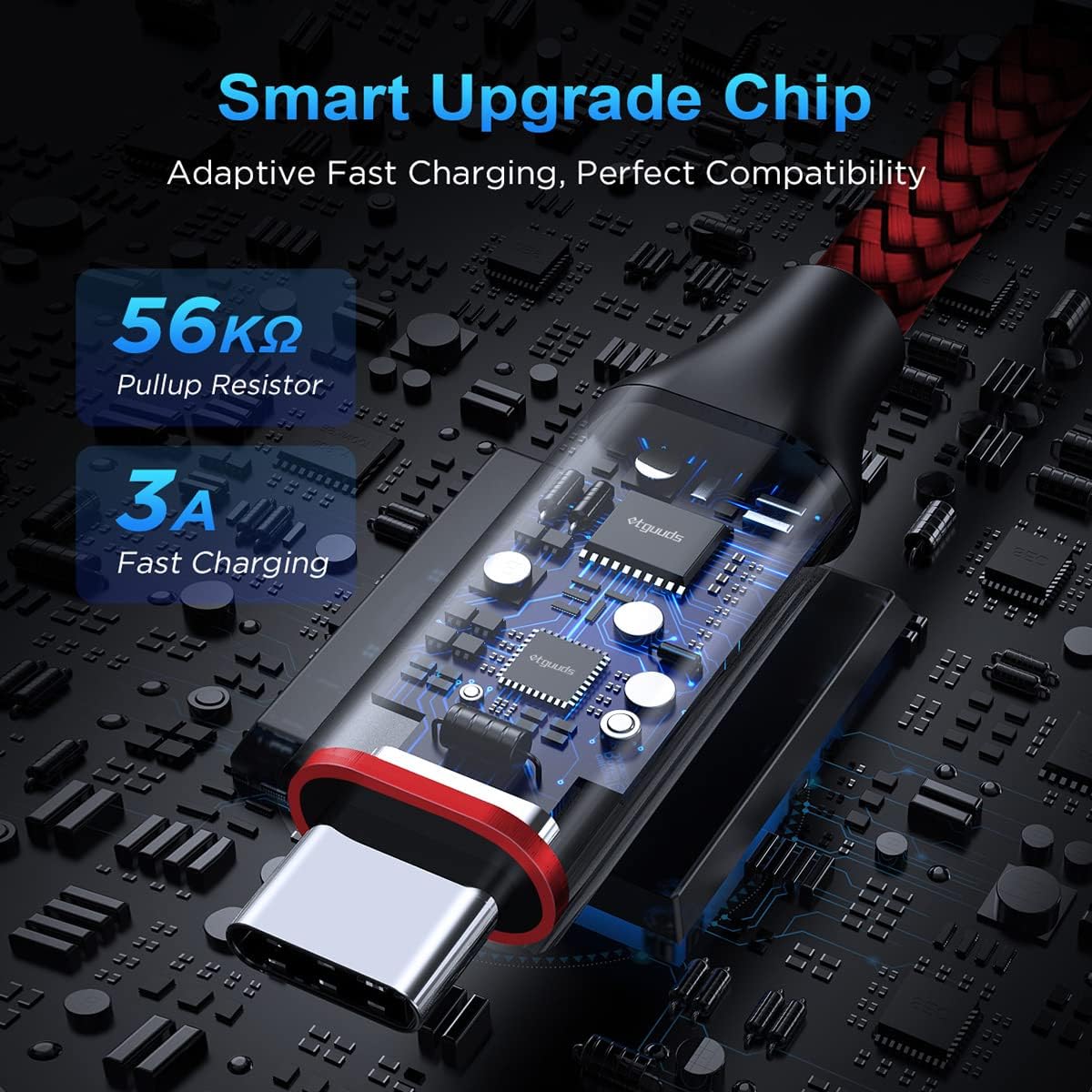 Thumbnail 1 de etguuds USB-C Cable 3ft (5-Pack), USB-A to USB-C Fast Charging & Data Sync Cord