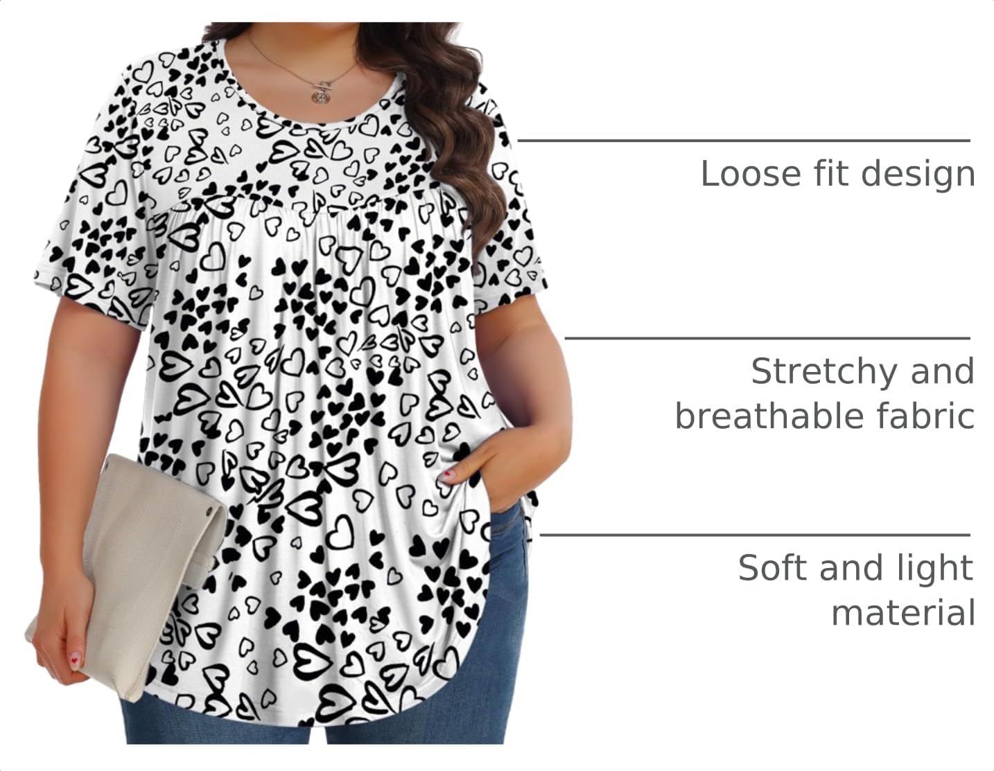Detalle 2 de Tencede Plus-Size Tunic Top, Rayon Blend