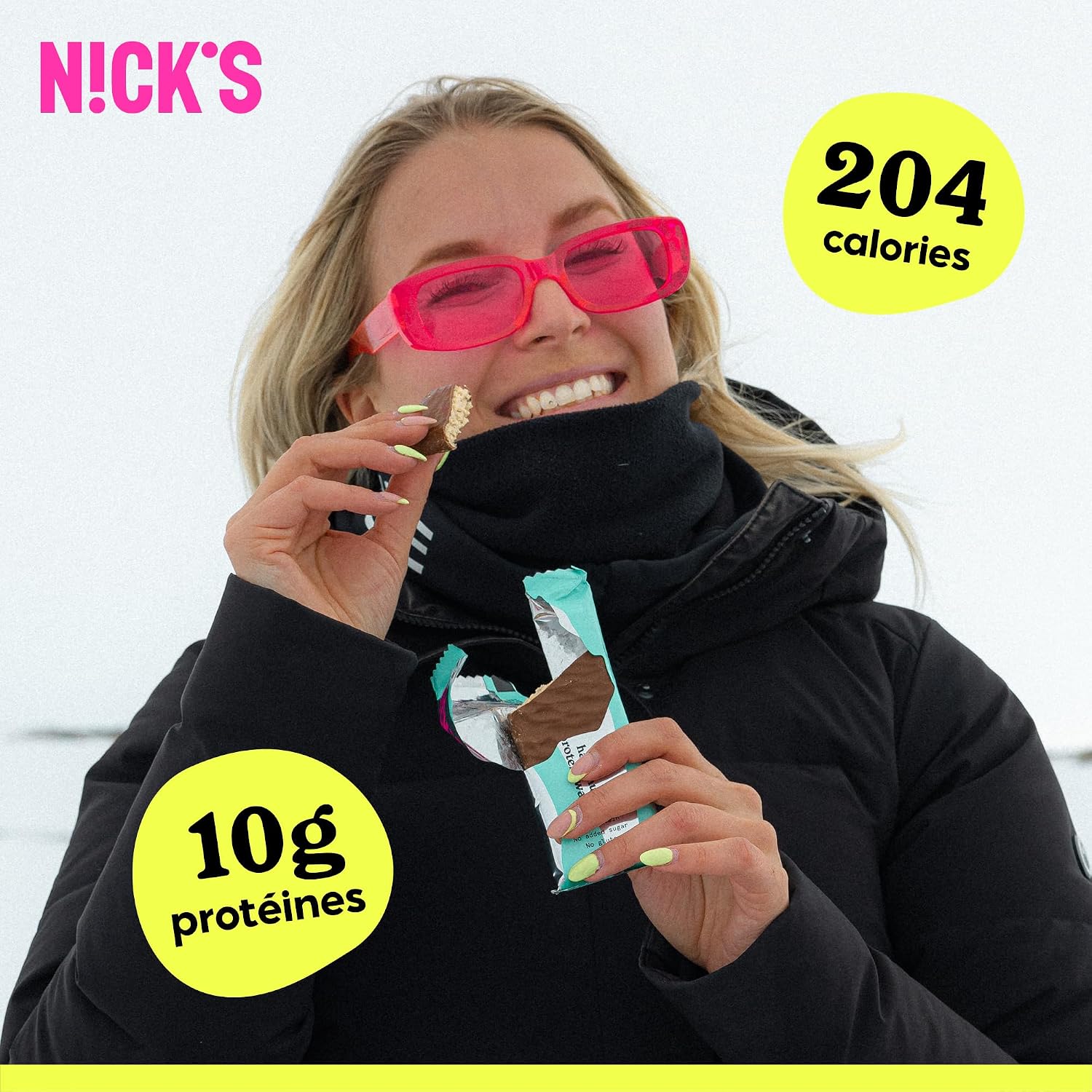 Thumbnail 2 de NICKS Barre protéinée Sans Sucres Ajoutés – Gaufrettes au beurre de cacahuète, Low Carb, Gluten Free, 25% protéines, pack 40 g x 24