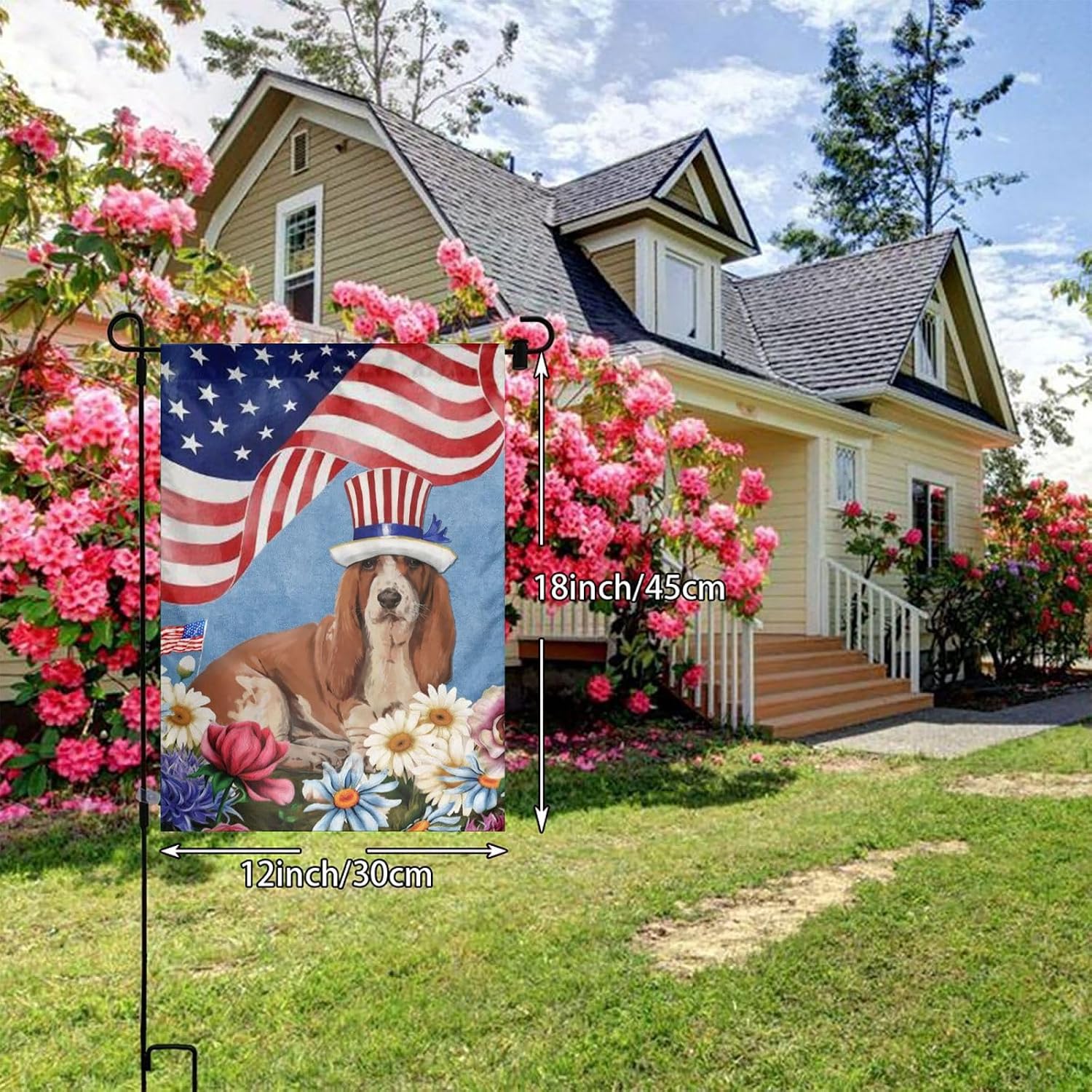 Detalle de Basset Hound Garden Flag 12 x 18 Inch