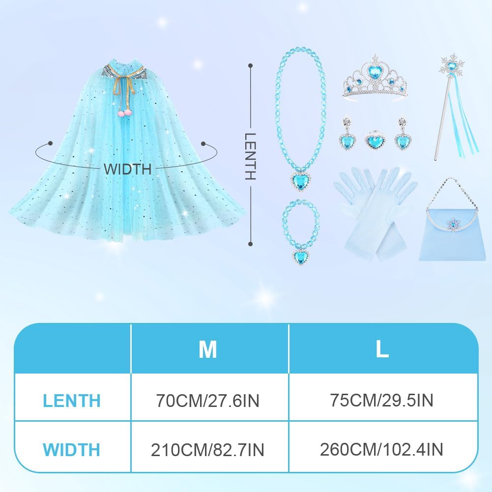 Detalle 2 de Ensemble cape de princesse 11 pièces AOOWU