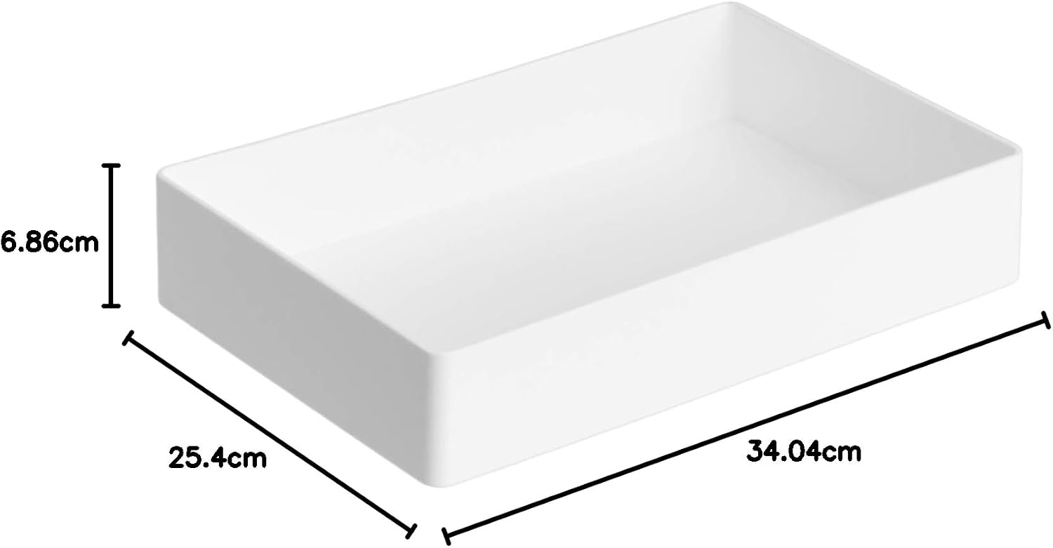 Thumbnail 6 de Amazon Basics Rectangular Plastic Desk Organizer Bundle — 3 Pieces (2 Letter Trays + 1 Accessory Tray) in White