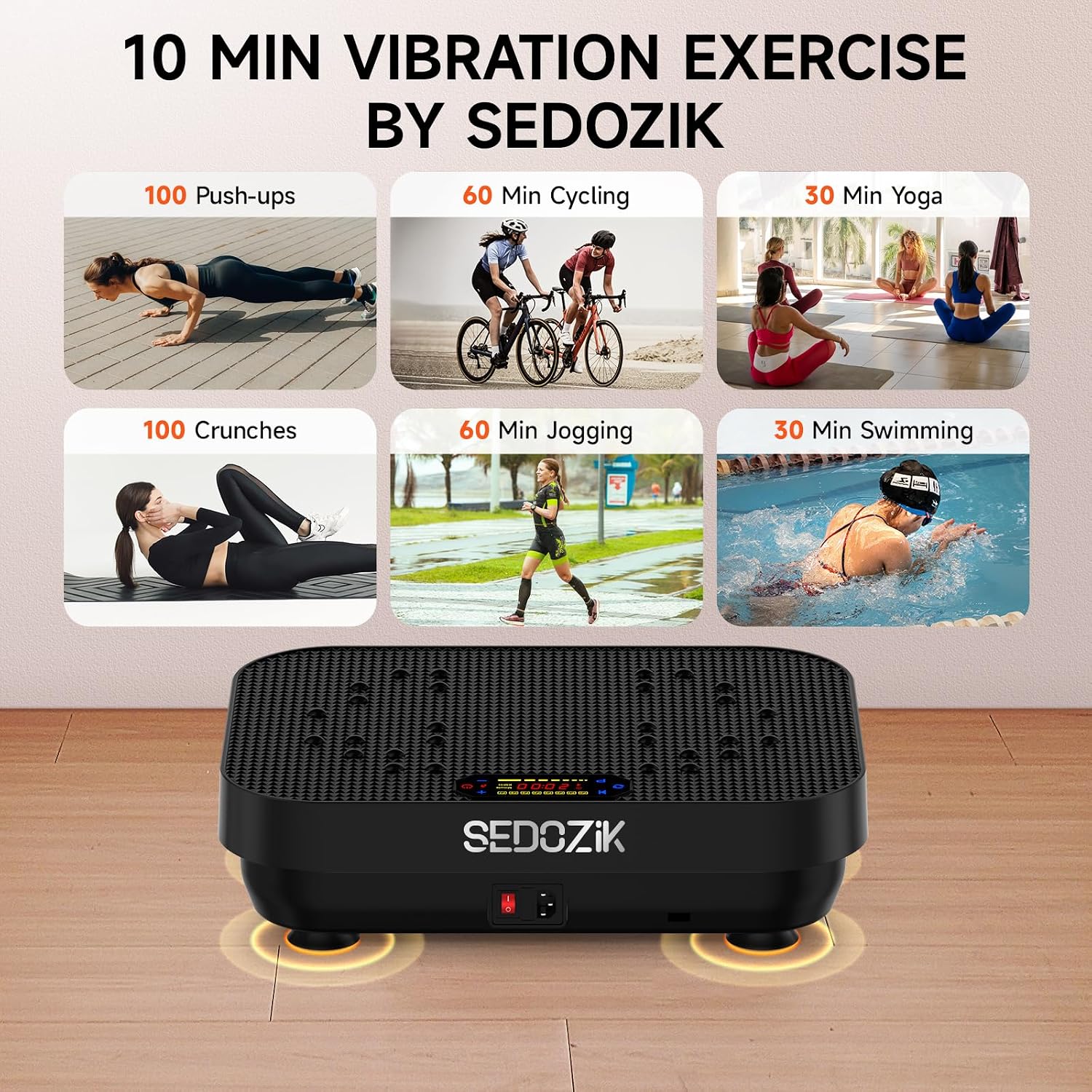 Detalle de SEDOZIK Vibration Plate Exercise Machine (450 lb Capacity) with Bluetooth, 120 Speeds & Resistance Bands