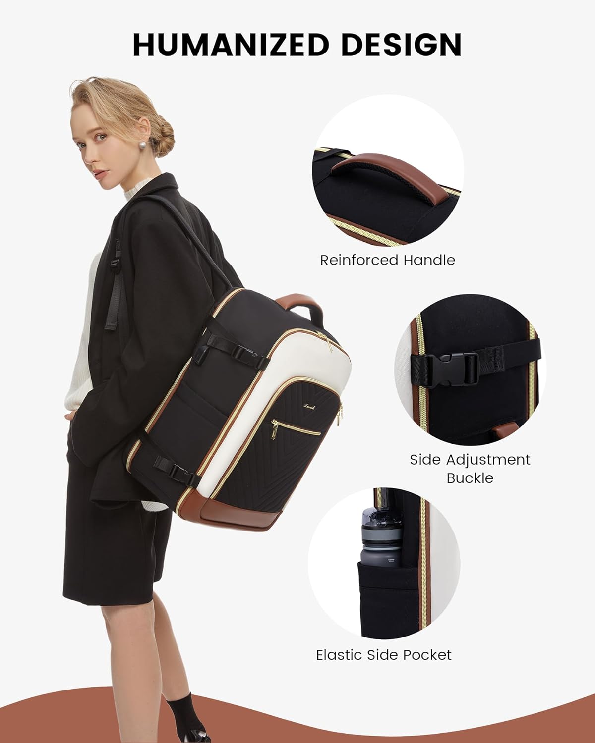 Thumbnail 6 de LOVEVOOK Handgepäck-Rucksack 40L mit Laptopfach (bis 17,3") – Damen-Reiserucksack für Cabin Luggage