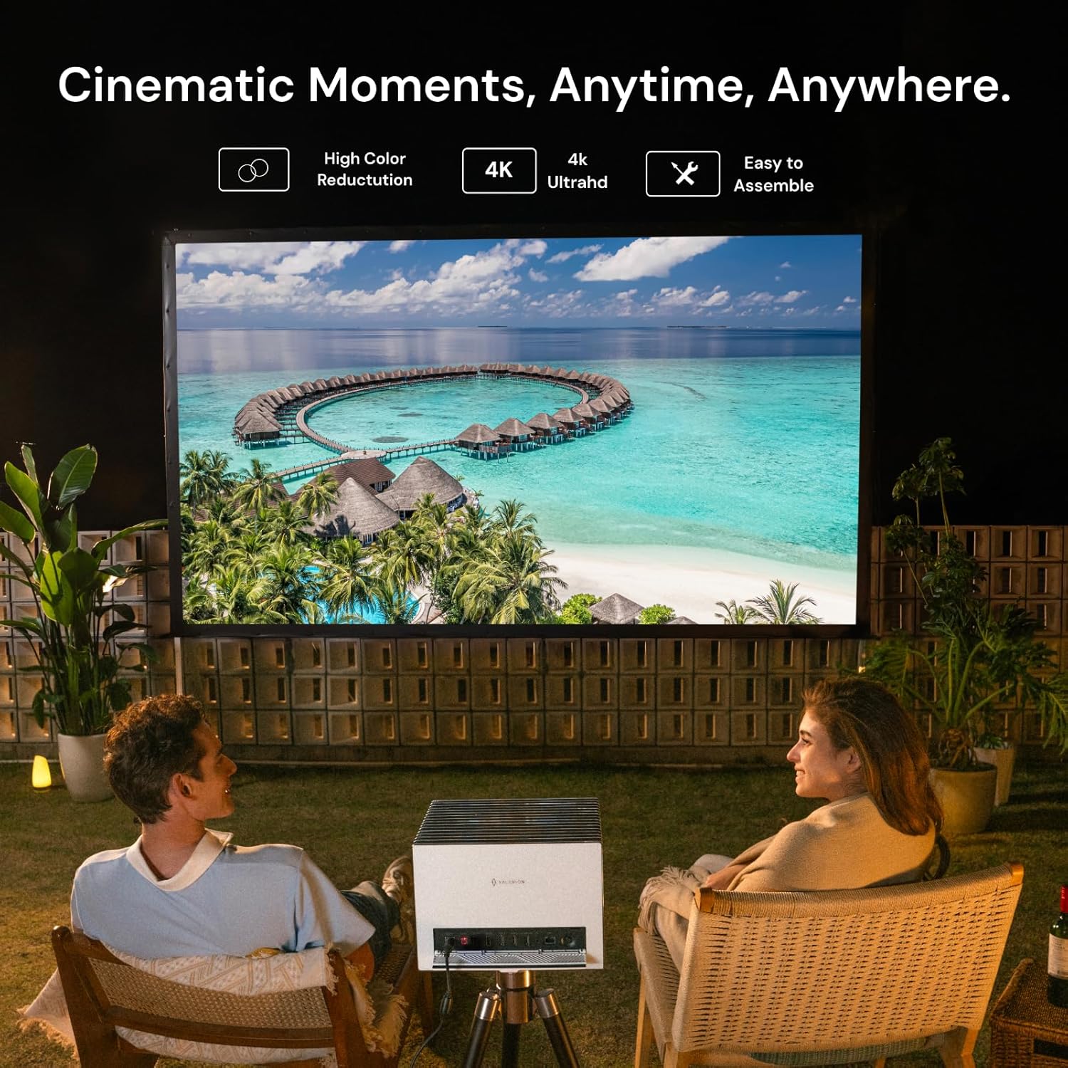 Thumbnail 5 de Valerion 120" Outdoor Projector Screen with Stand — 3-Min Setup, 4K/8K Ready, Freestanding Portable Frame