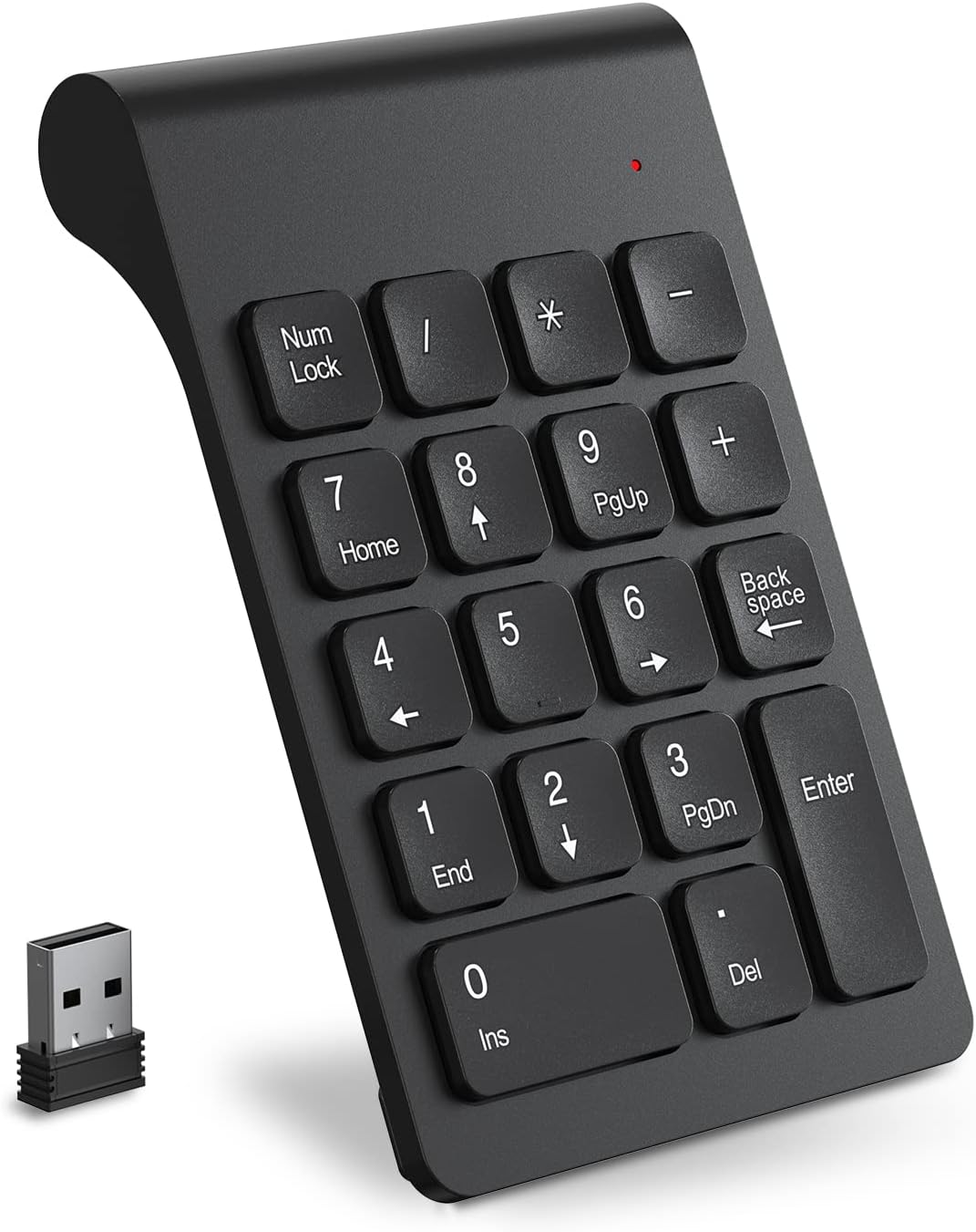Detalle de cimetech Mini tastierino numerico wireless 2.4G con ricevitore USB da 18 tasti per laptop e PC
