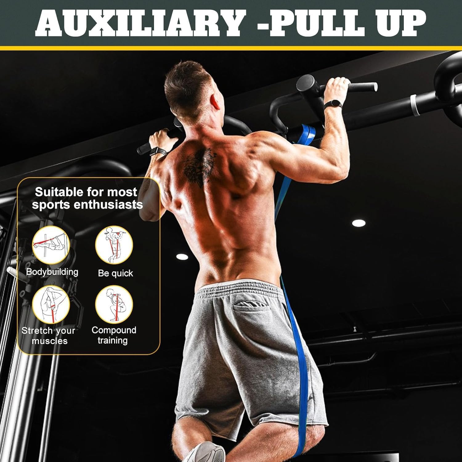Thumbnail 6 de Resistance Exercise Bands Set with Door Anchor (Pull-Up & Strength Training)