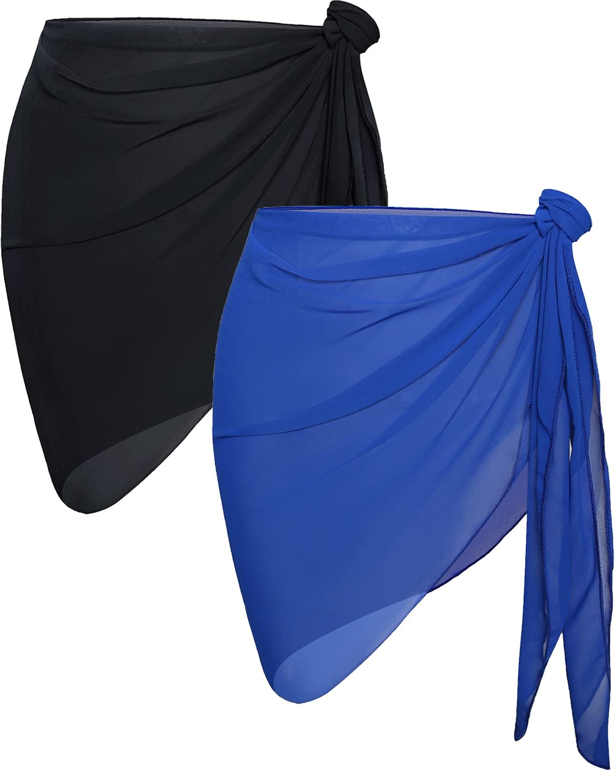 Thumbnail 6 de CHICGAL 2-Piece Women’s Beach Sarong Wrap (Black & White) Bikini Swimsuit Cover-Up