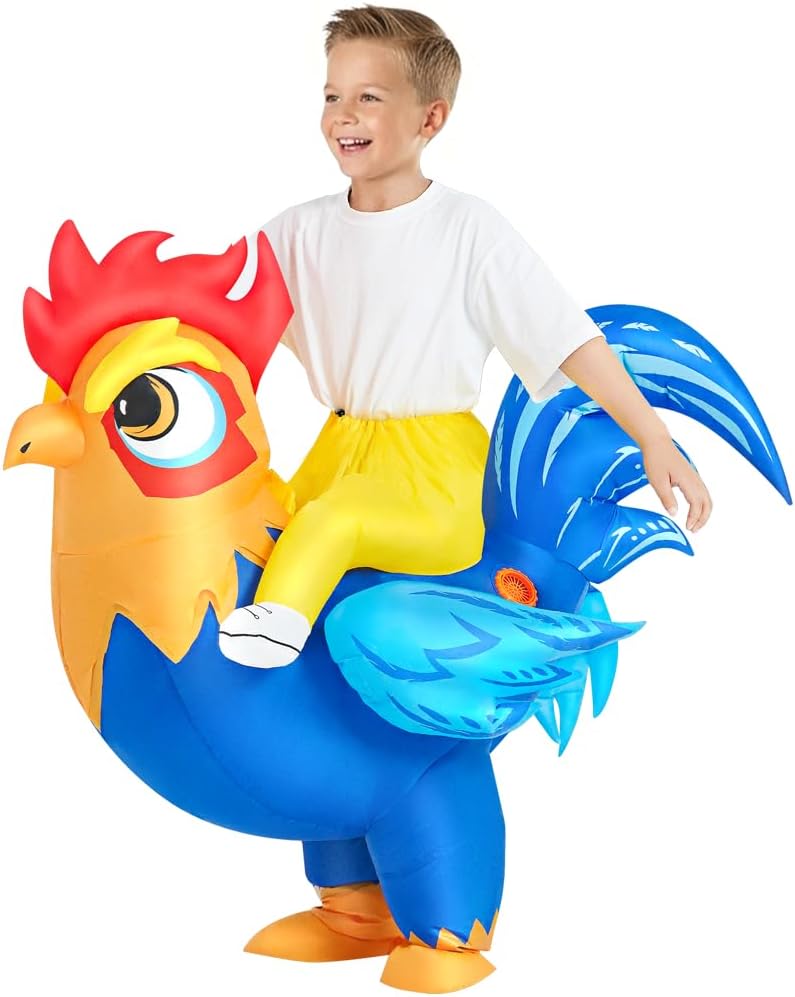 Detalle de JUROSAICA Inflatable Chicken Costume for Kids, Built-In Fan, Adjustable Waist