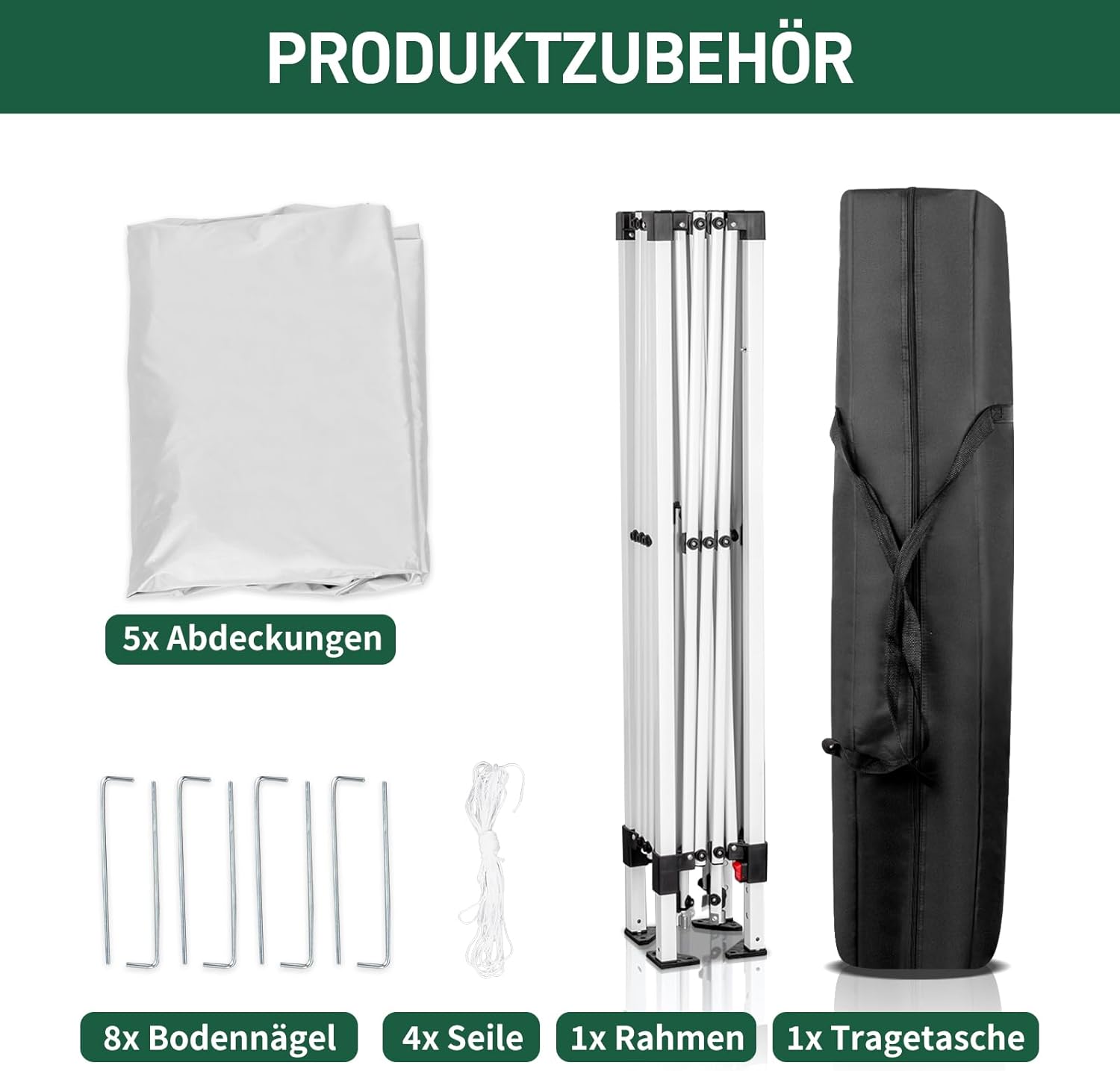 Thumbnail 6 de LEADZM Tonnelle de jardin pliable 3x3 m pop-up réglable en hauteur, imperméable et UV 50+ avec 4 côtés