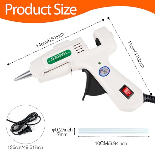 Detalle 2 de SHJADE 20W Mini Hot Glue Gun Kit with 30 Sticks (White)