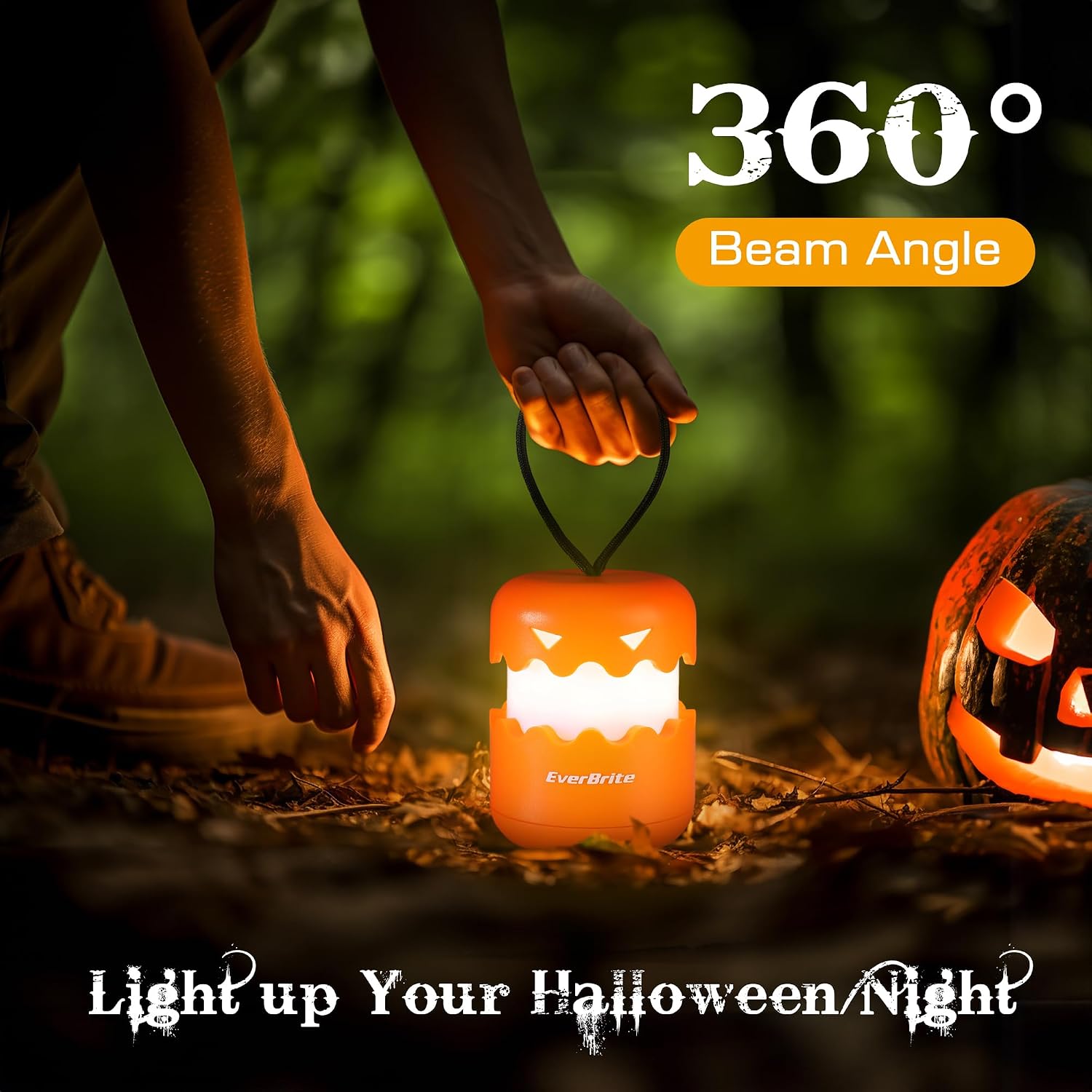 Detalle 1 de EVERBRITE E041044A LED-pompoenlantaarns, set van 3 met warm 360°-licht