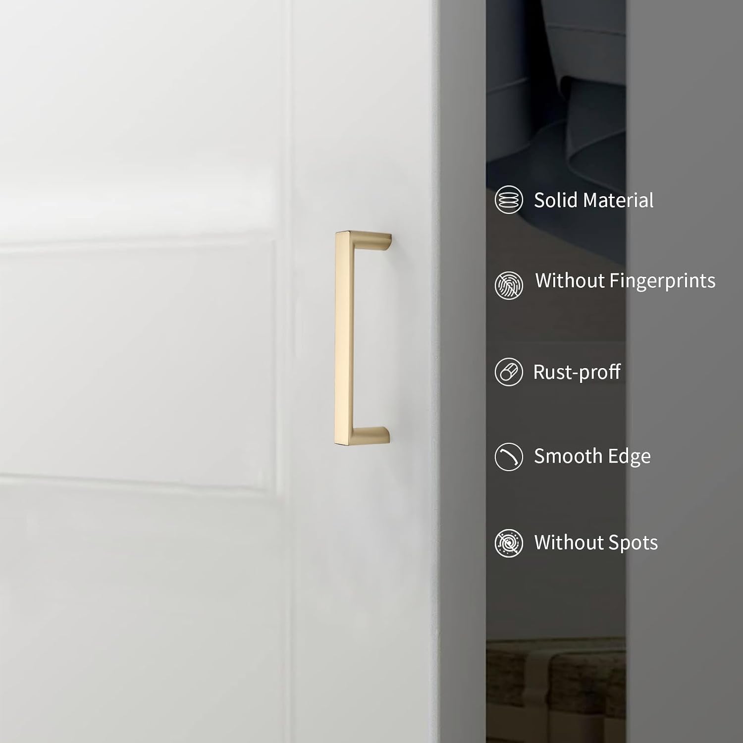 Thumbnail 2 de KNOKLOCK Brushed Gold Cabinet Pulls, 3.75-Inch Center-to-Center, 10-Pack
