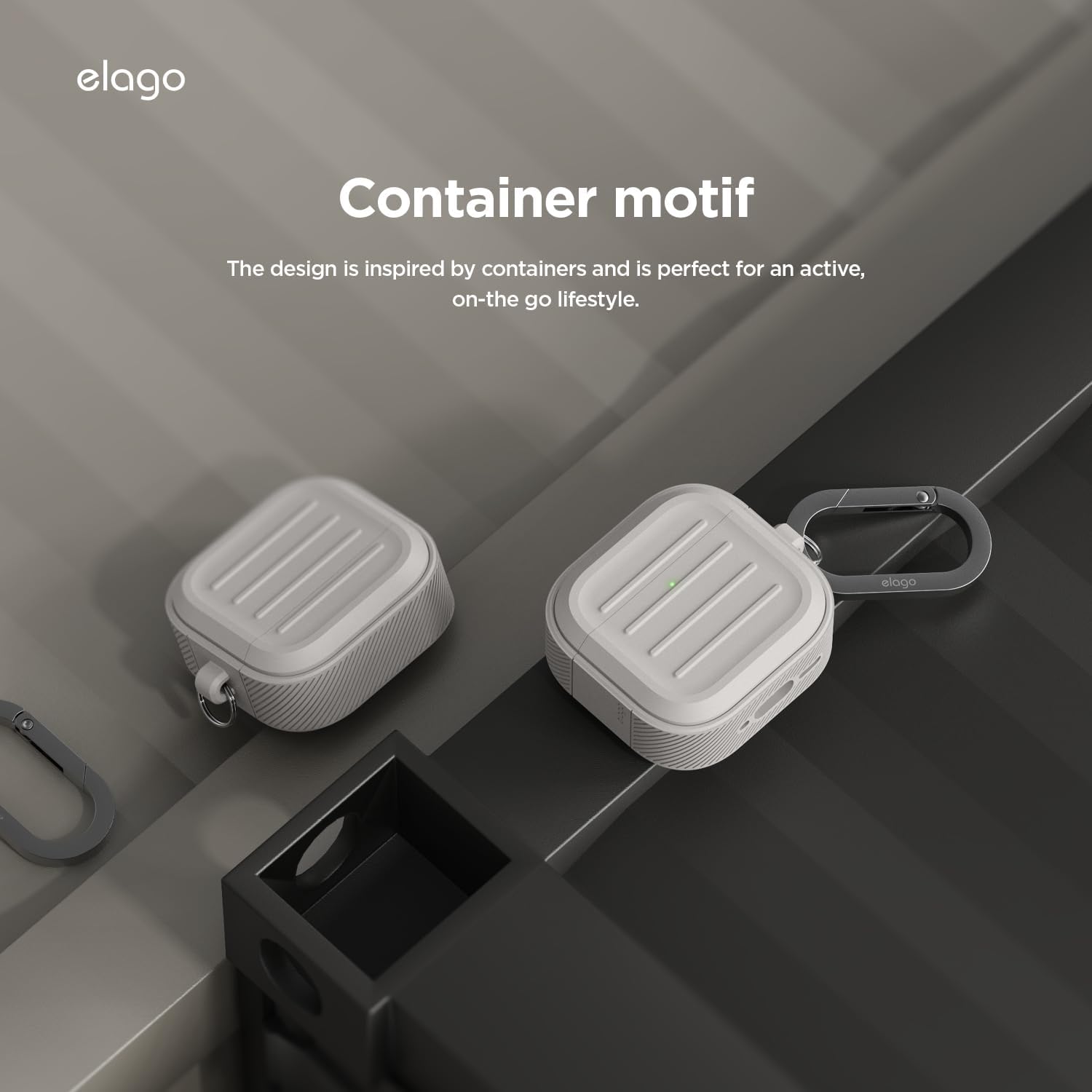 Detalle 2 de elago Coque Armor pour étui AirPods 4 (et AirPods 4e) avec mousqueton et compatible charge sans fil