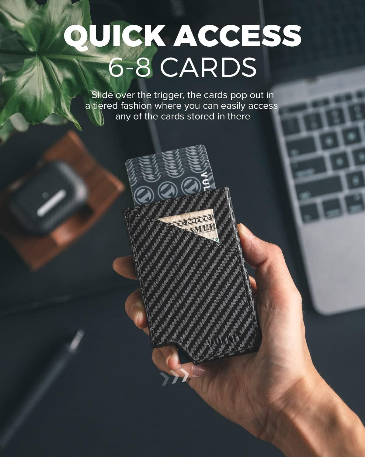 Thumbnail 3 de VULKIT Tarjetero RFID Delgado de Aluminio con Bolsillo 💳