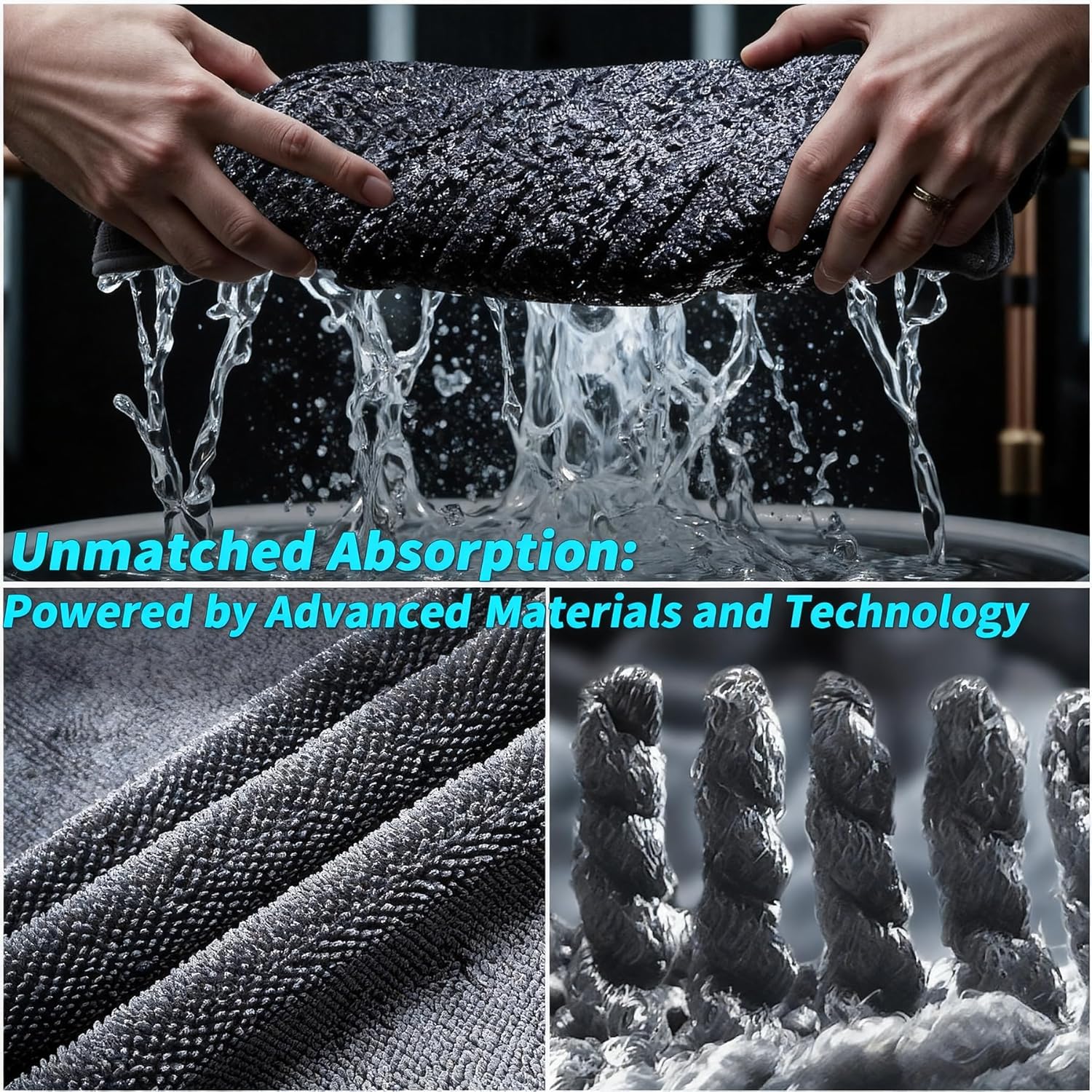 Thumbnail 5 de Autreykorn Mikrofasertrockentuch für Autopflege (1400 GSM), Ultra-absorbierend, 90 x 60 cm, fusselfrei & streifenfrei