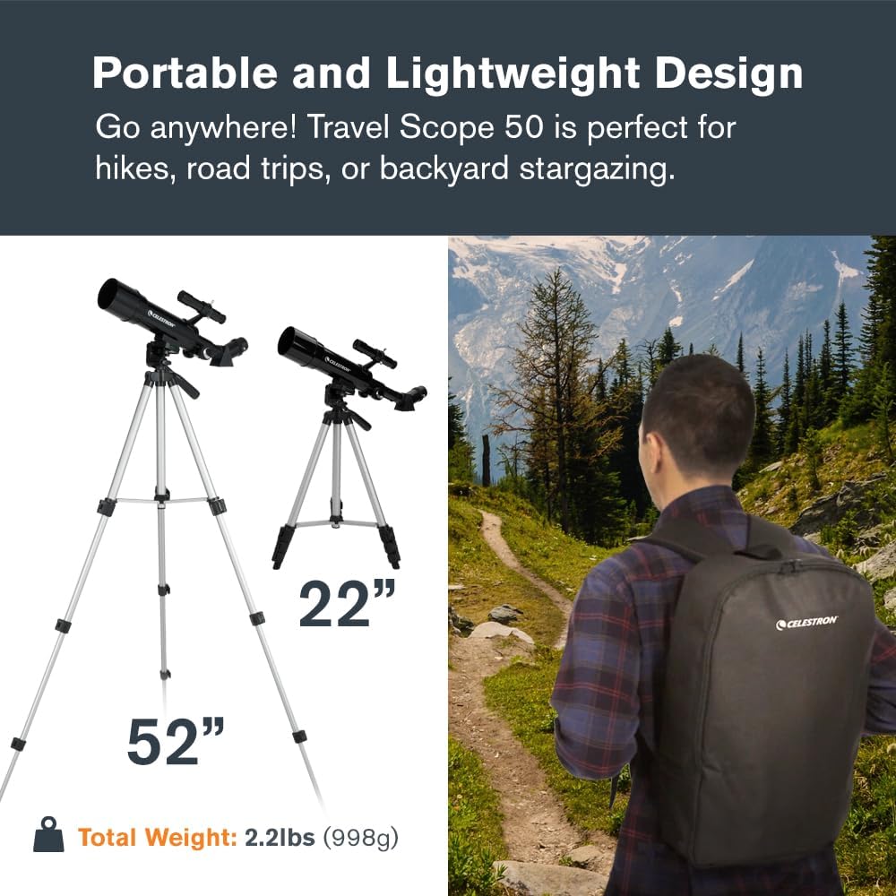 Thumbnail 3 de Celestron Travel Scope 50 Kit: telescopio rifrattore portatile con zaino e accessori