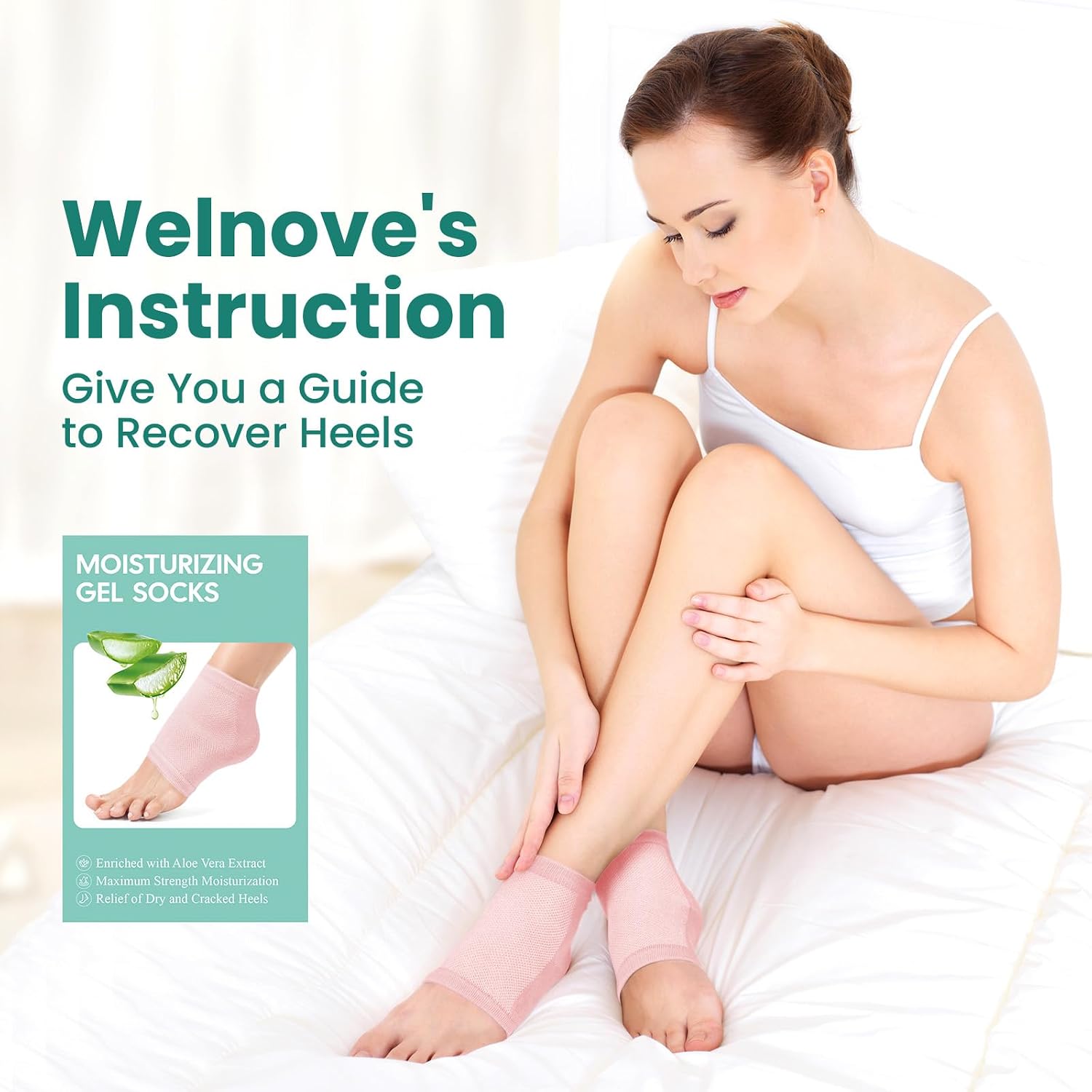 Thumbnail 6 de Welnove Moisturizing Heel Socks 2 Paar Aloe