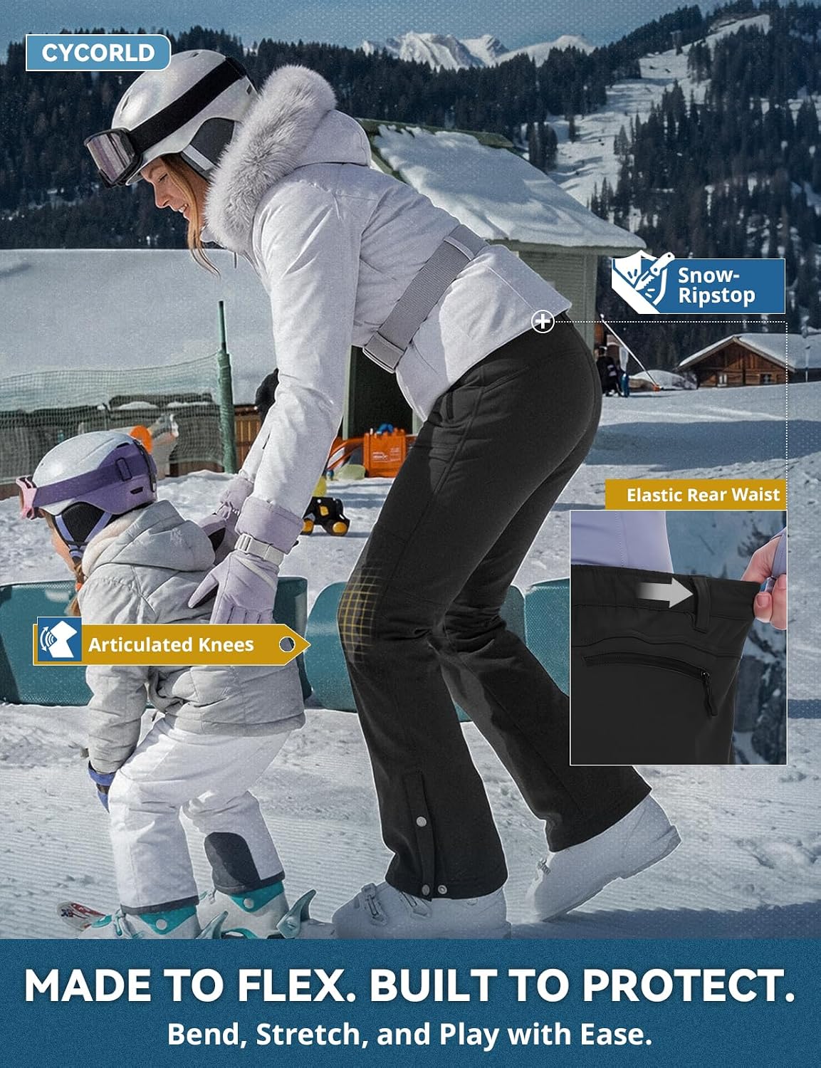Thumbnail 5 de Cycorld Women's Snow Ski Pants Fleece Lined Waterproof Flare