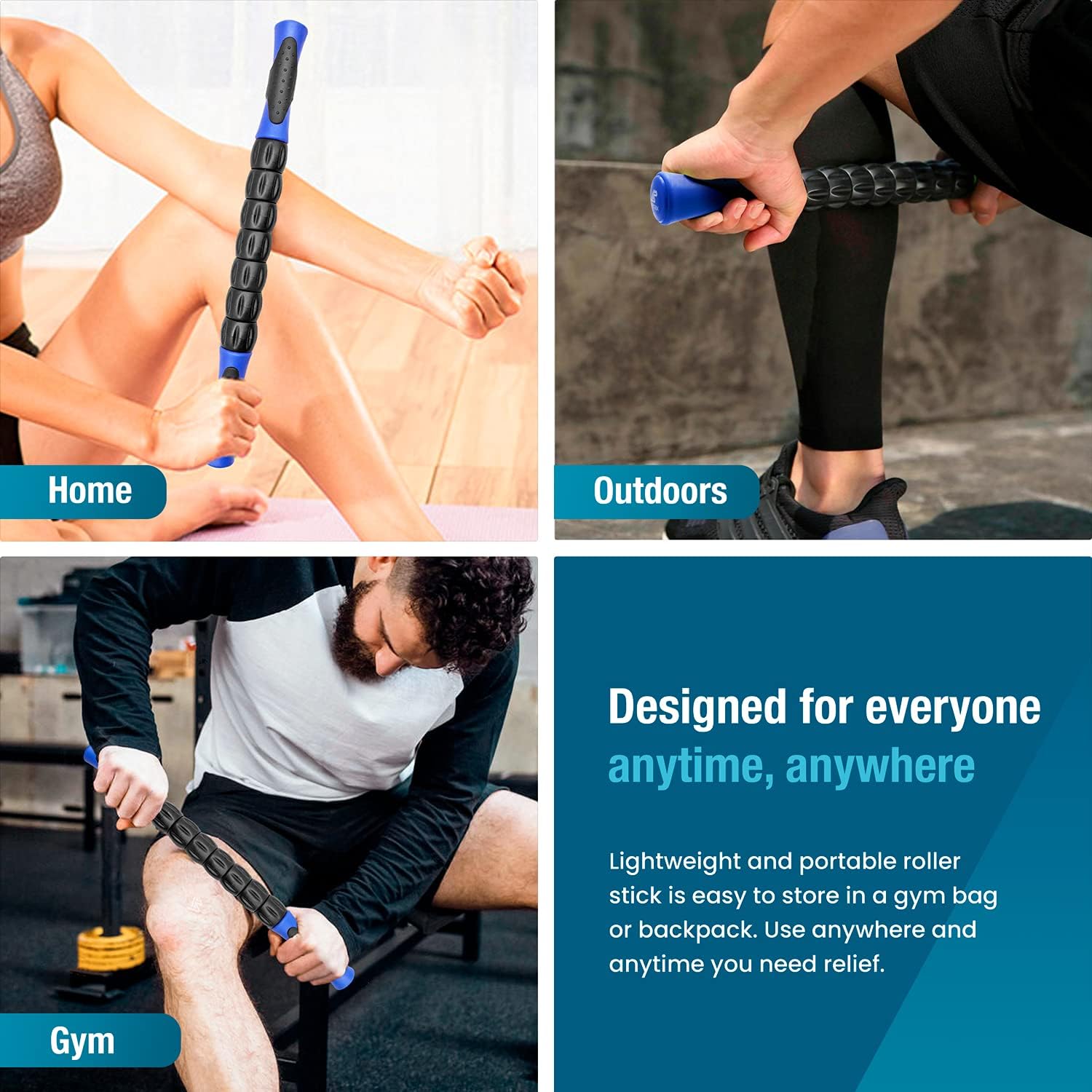 Detalle de Beenax Muscle Therapy Massage Stick: 360° Tension Reduction for Deep Tissue Release