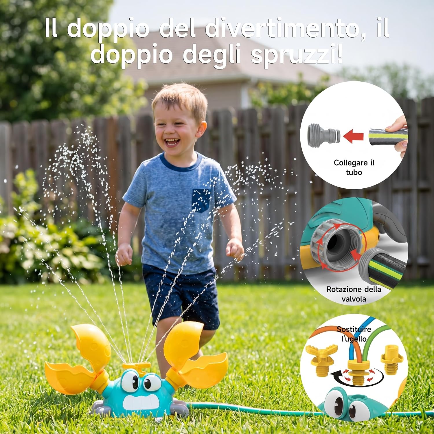 Detalle de Meribbit Giochi d'Acqua per Bambini con Cornhole e 3 Getti: divertimento estivo all'aperto
