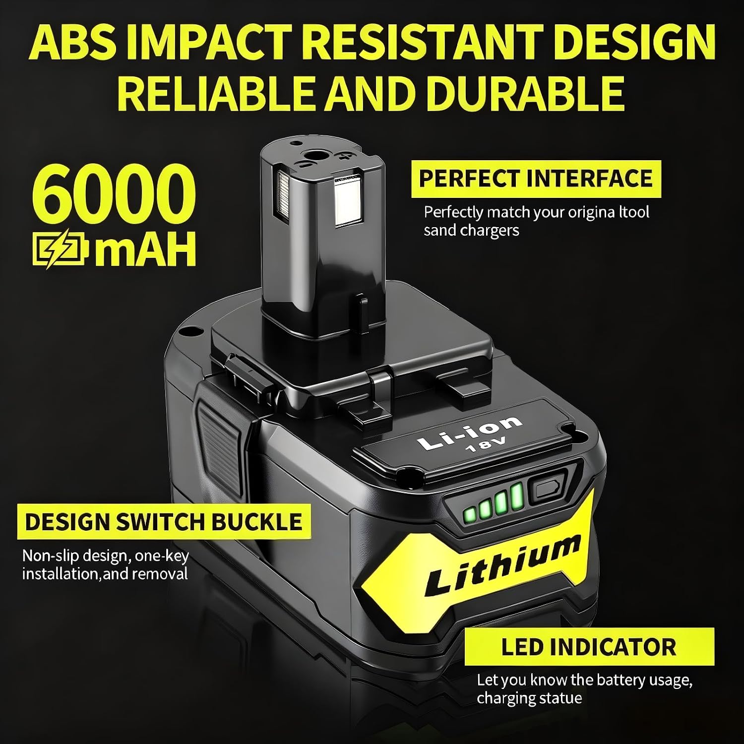 Detalle 2 de Ultraxxis 18V Replacement Batteries, 6.0Ah Lithium-Ion, 2-Pack