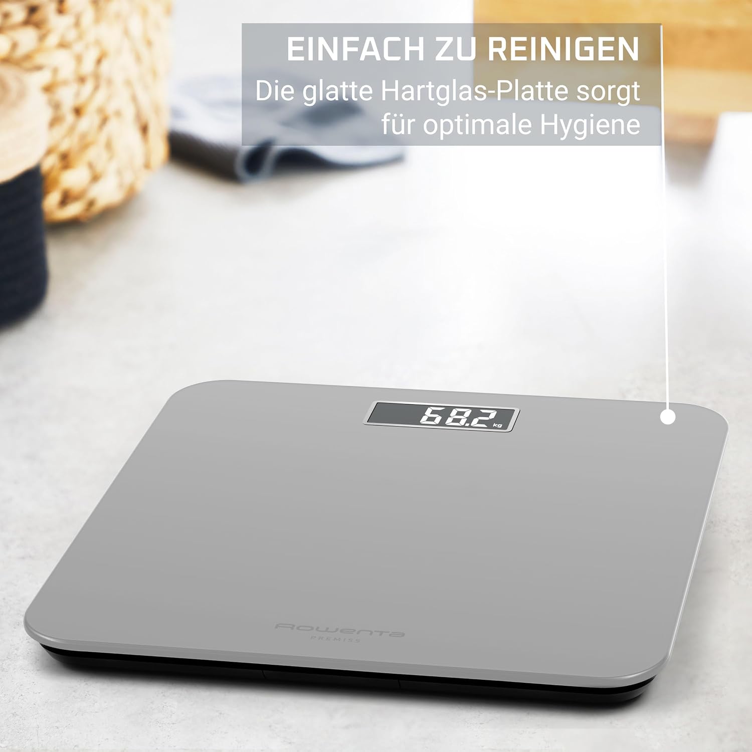 Thumbnail 2 de Rowenta Premiss 2.0 Personenwaage BS1801V0 – ablesbares LCD, 30 x 30 cm, bis 160 kg