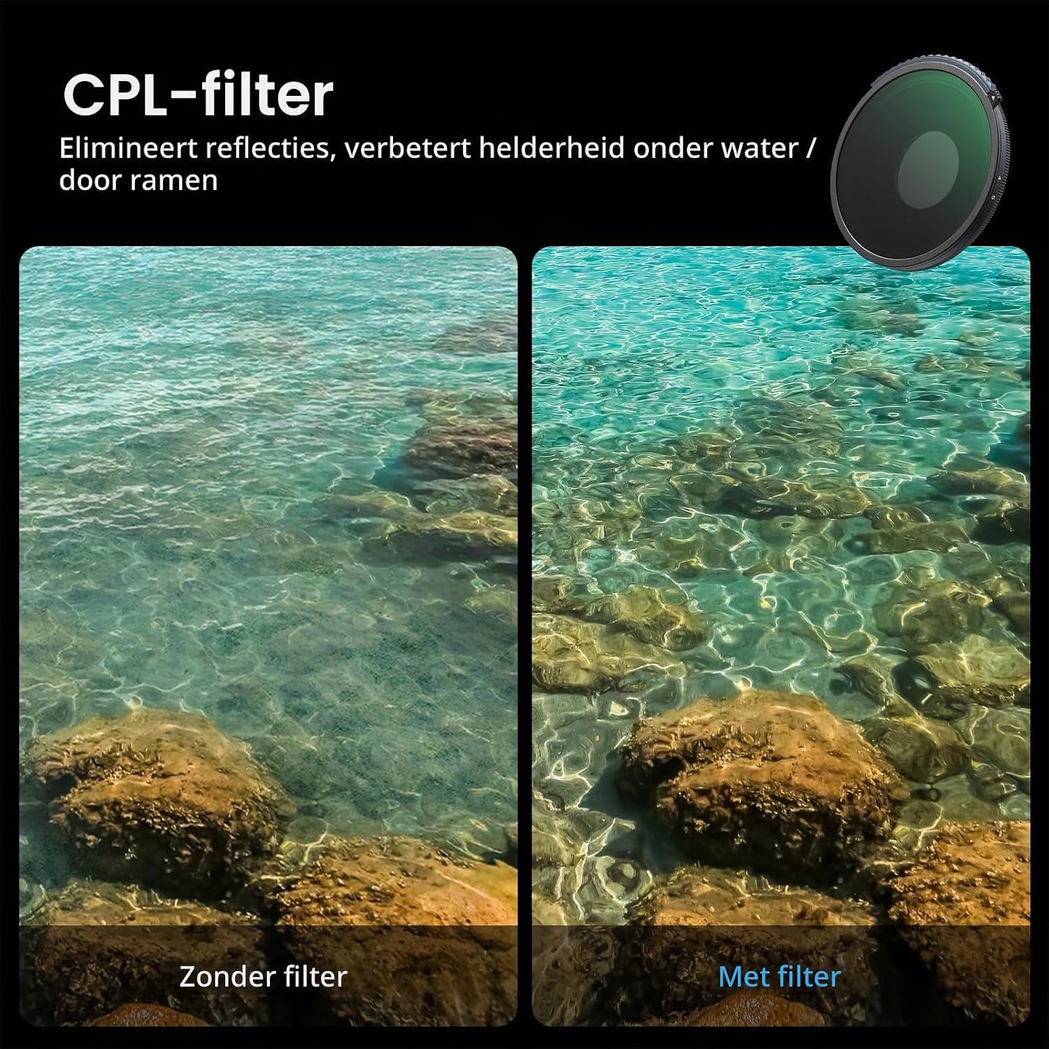 Thumbnail 3 de SMALLRIG 5894 CPL/VND-filter voor DJI Osmo Action 6, ND8-ND32