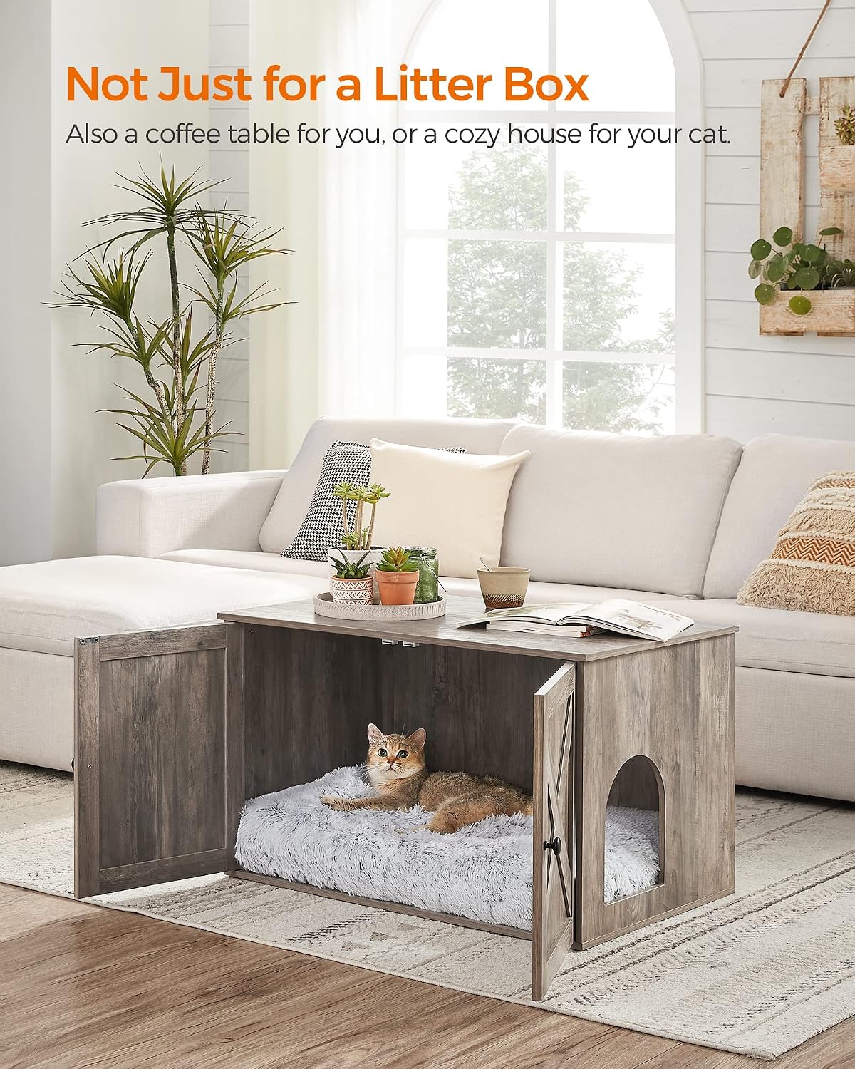 Detalle de Feandrea Cat Litter Box Enclosure, 31.5 x 20.9 x 19.7 Inches