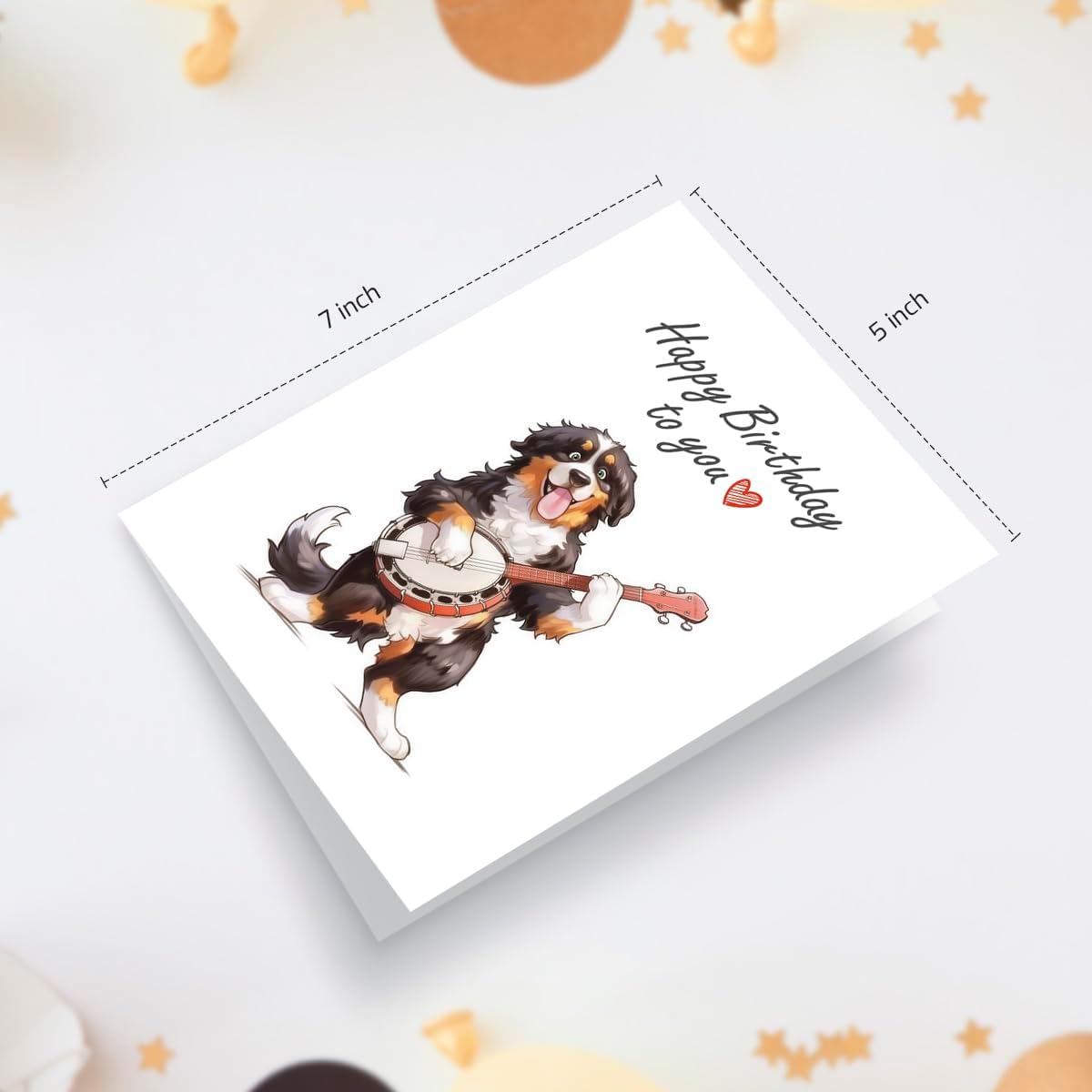 Detalle de Bernese Mountain Dog birthday card, 5 x 7 inch