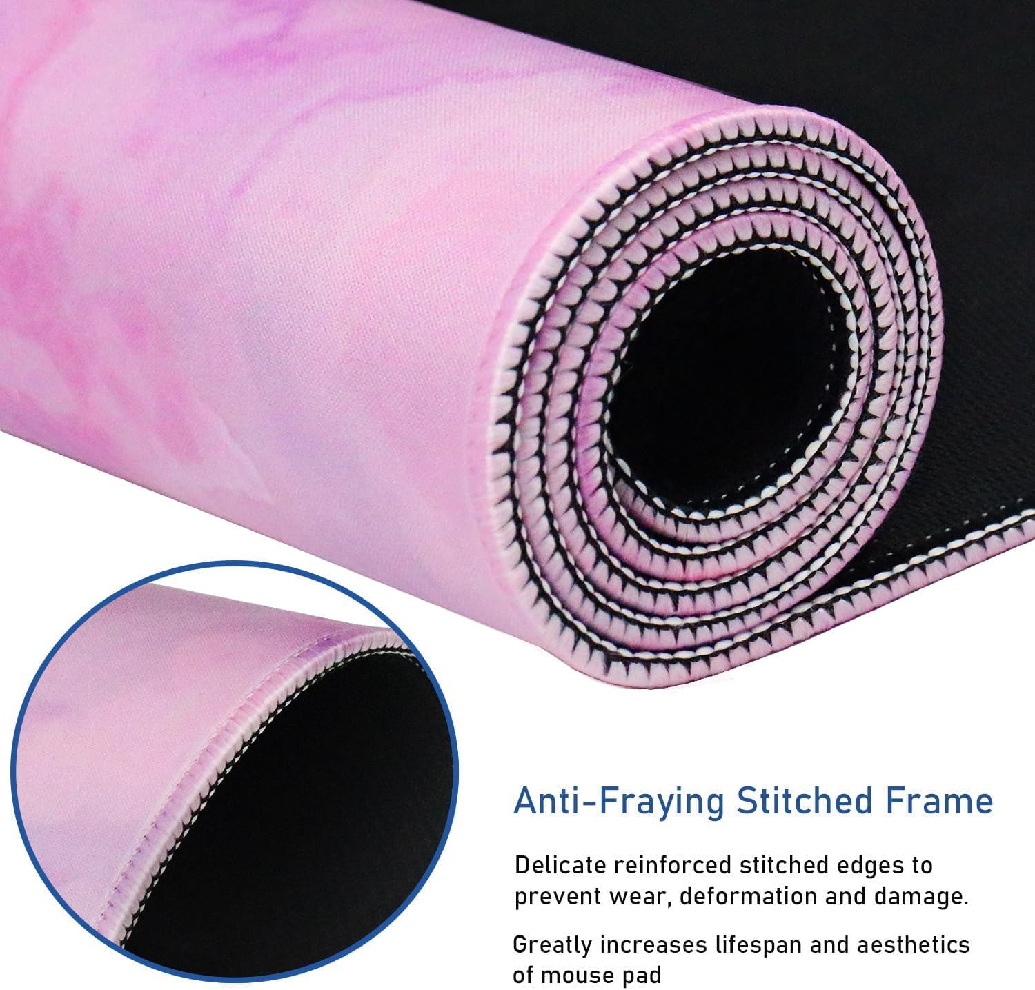 Detalle 2 de Hsmienk AB-C020 Extended Gaming Mouse Pad, Waterproof, Marble Purple