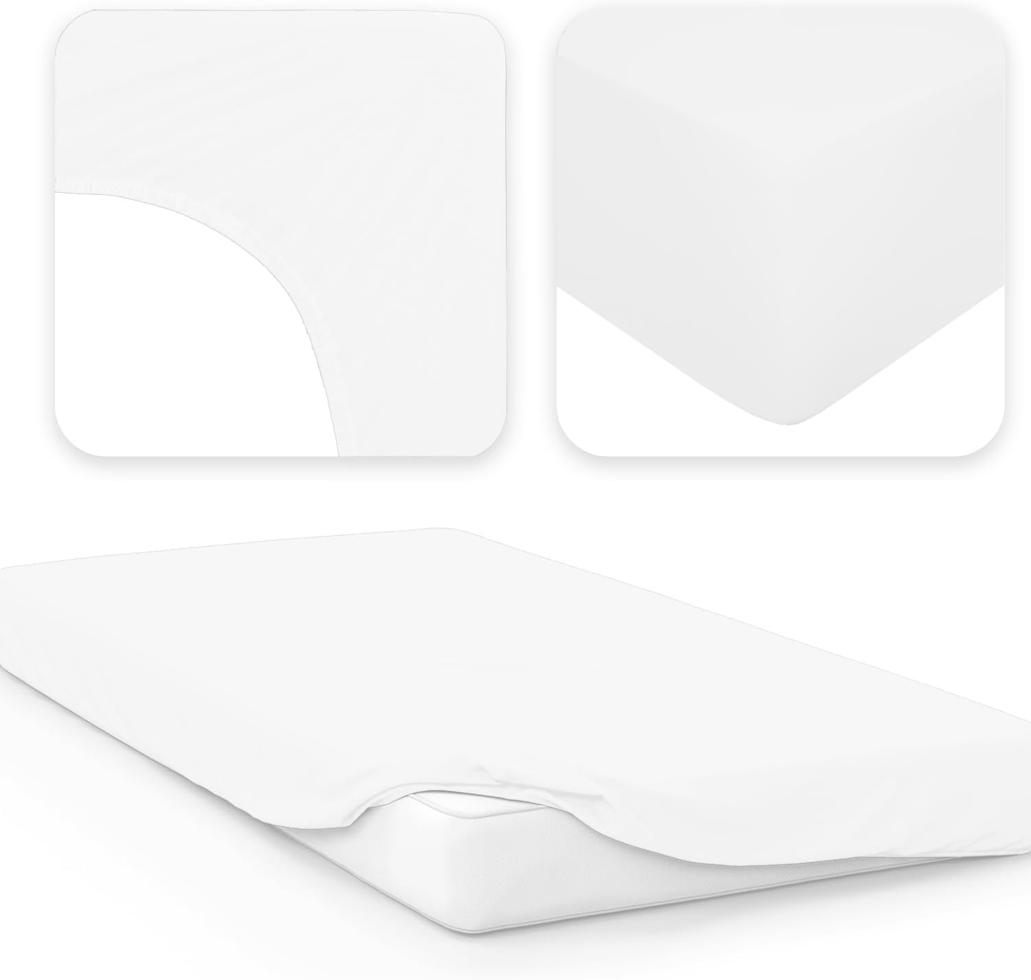 Thumbnail 1 de Jacobson Jersey Spannbettlaken 140x200–160x200 cm Weiss – 100% Baumwolle, elastisch, formstabil