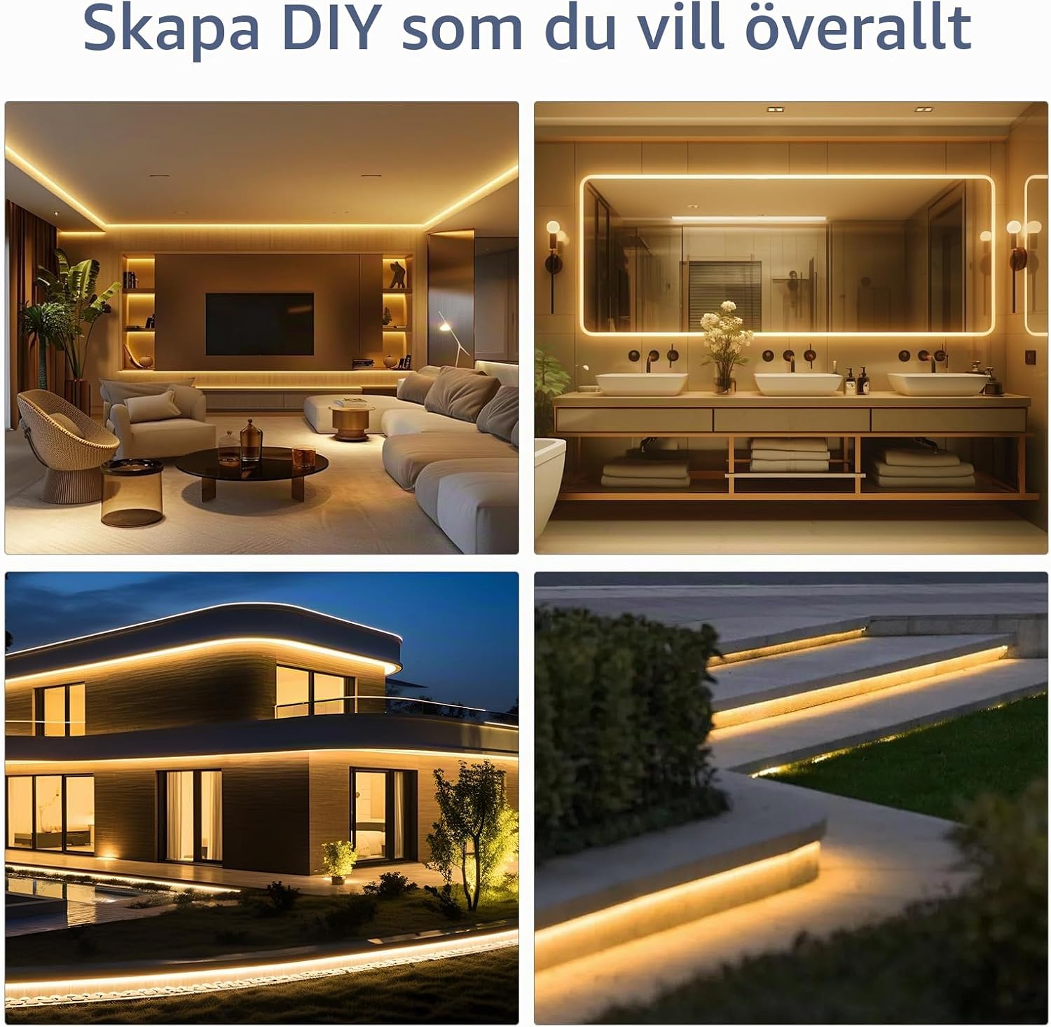 Thumbnail 6 de YOODI Neon LED-remsa 5 m, 230 V med kallvitt ljus, IP65 och 120 LED/m