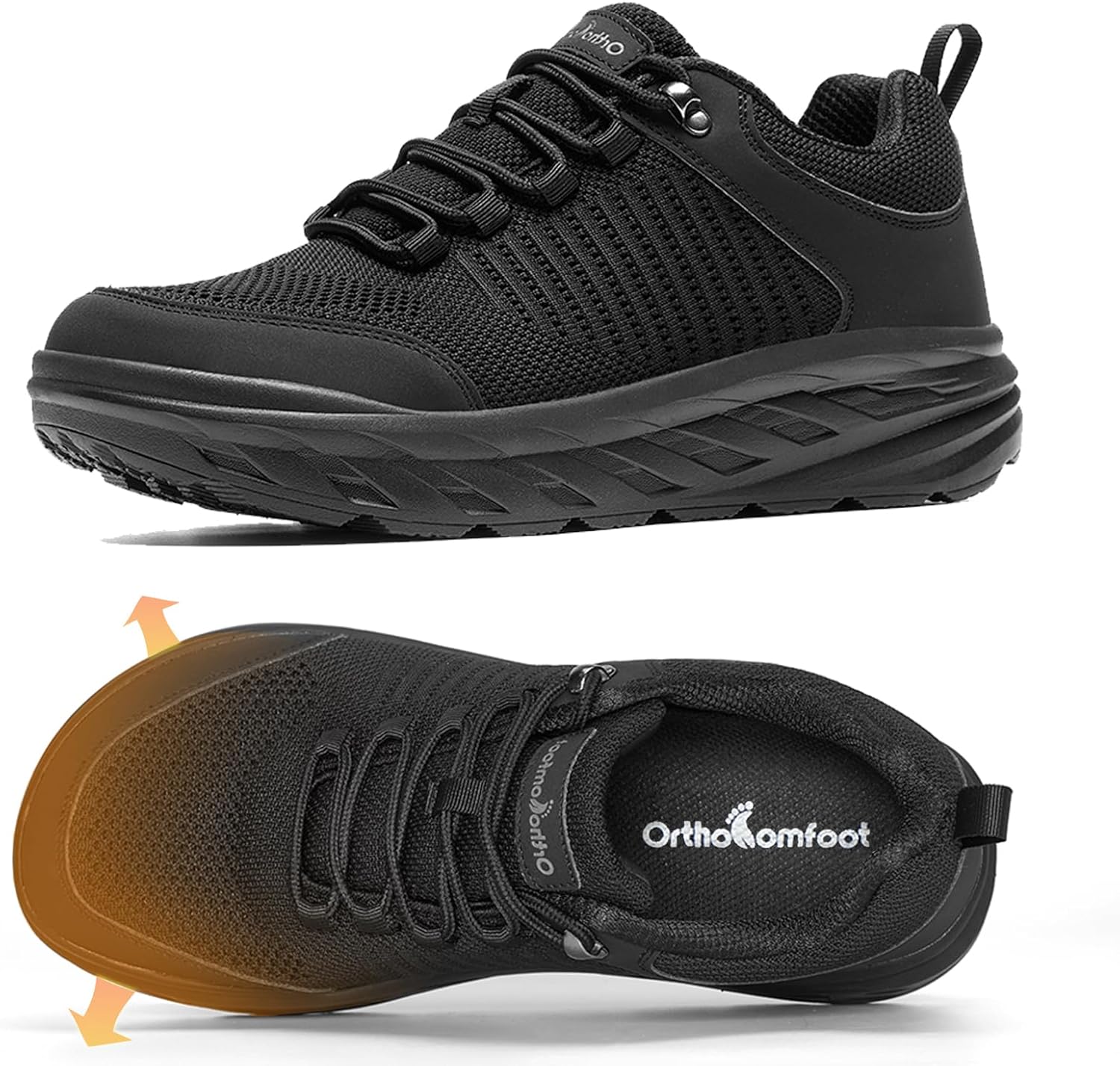 Detalle de OrthoComfoot Men’s Orthopedic Diabetic Wide Shoes with Arch Support and Wide Toe Box