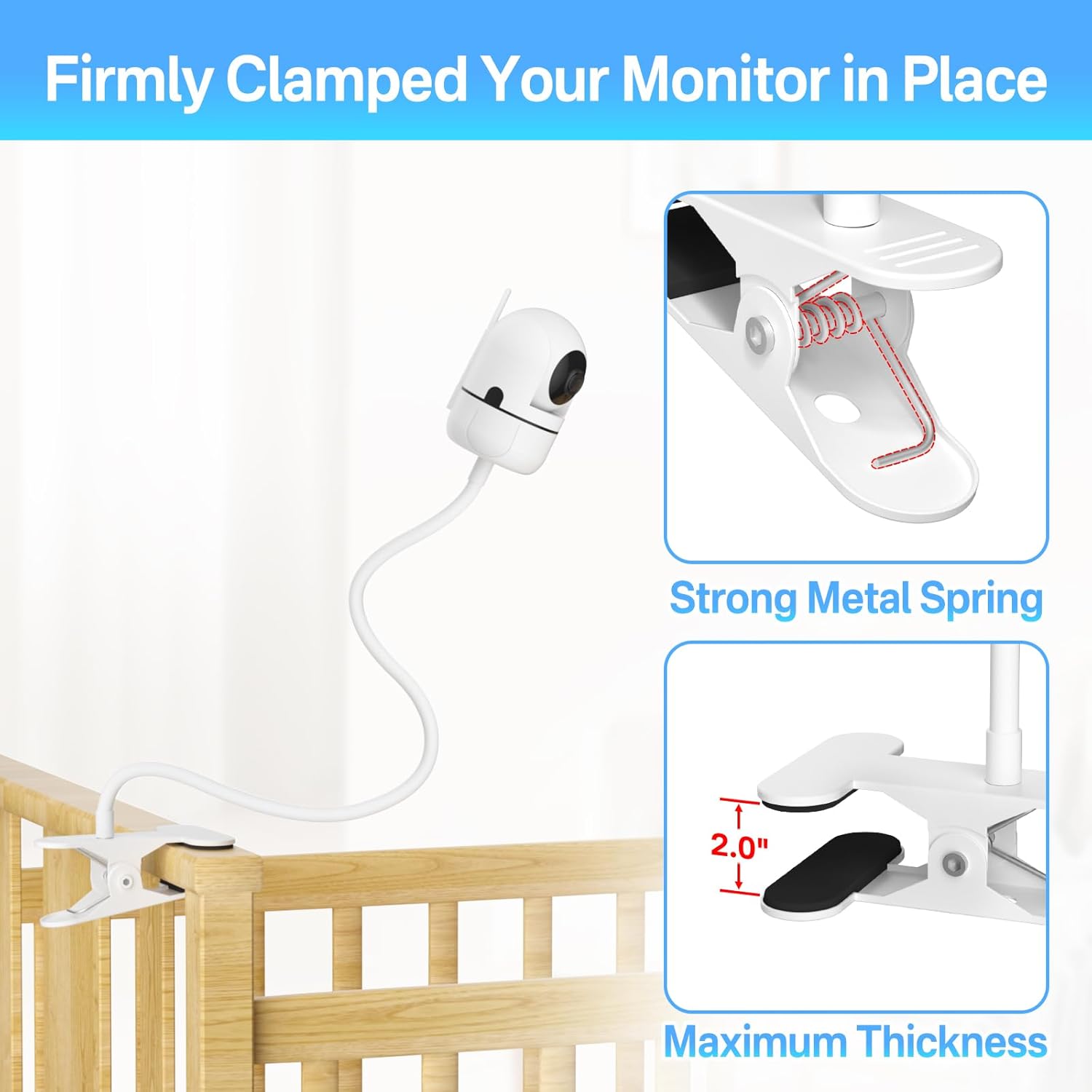 Thumbnail 5 de Universal 19.4" Flexible Gooseneck Baby Monitor Mount for HelloBaby, VTech, Infant Optics and More
