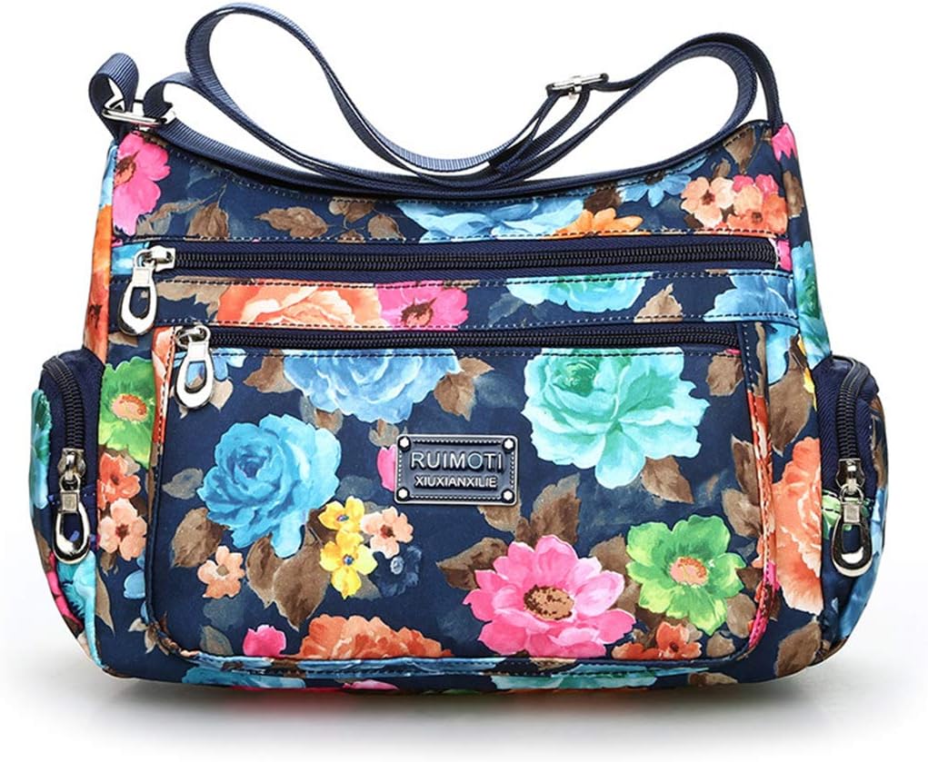 Detalle de NOTAG Crossbody Bag for Women – Waterproof Nylon Multi-Pocket Messenger Bag