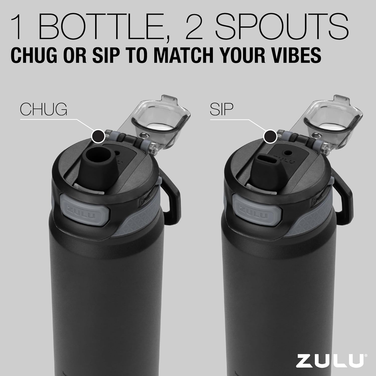 Thumbnail 6 de ZULU Powerfill Pro 40oz Stainless Steel Water Bottle with Quick Fill Lid (Leak-Proof Locking Lid) - Black